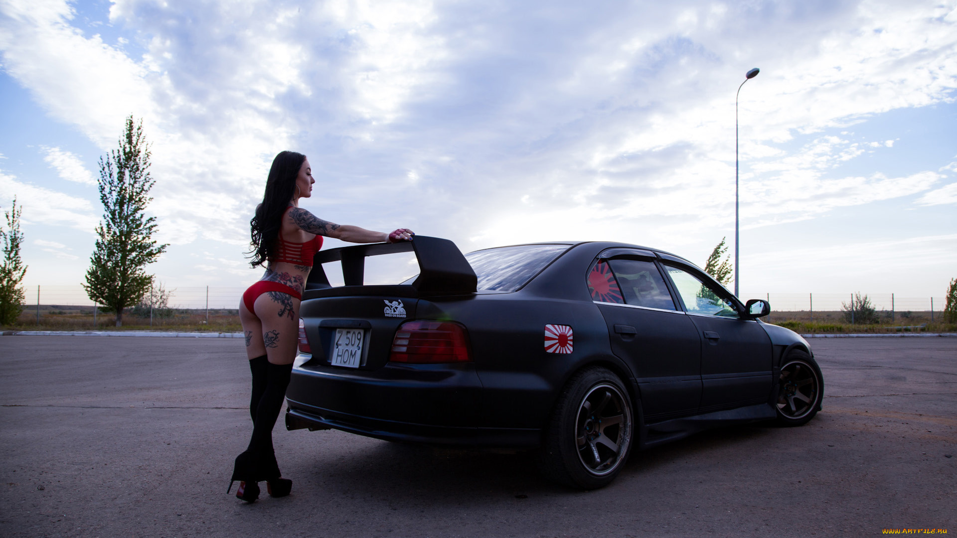 автомобили, -авто, с, девушками, mitsubishi, galant