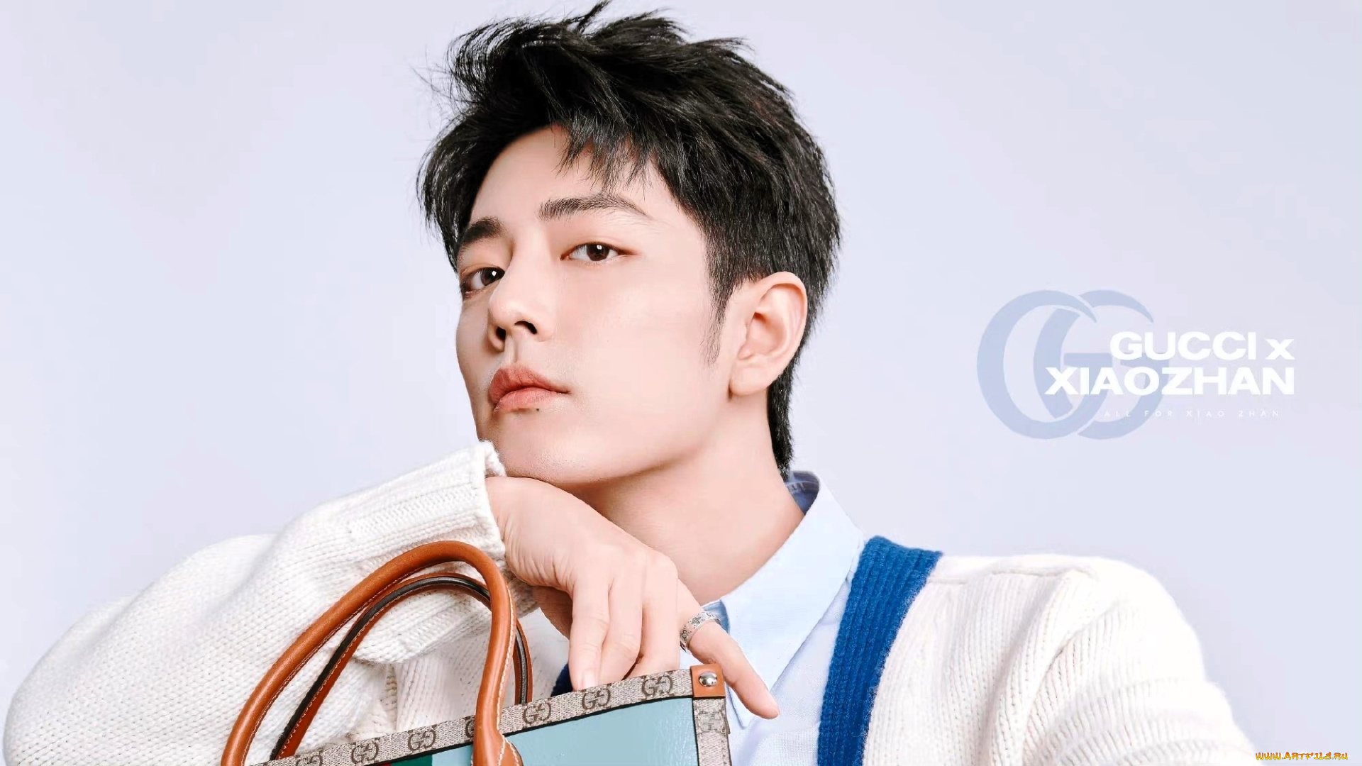мужчины, xiao, zhan, актер, лицо, кардиган, сумка