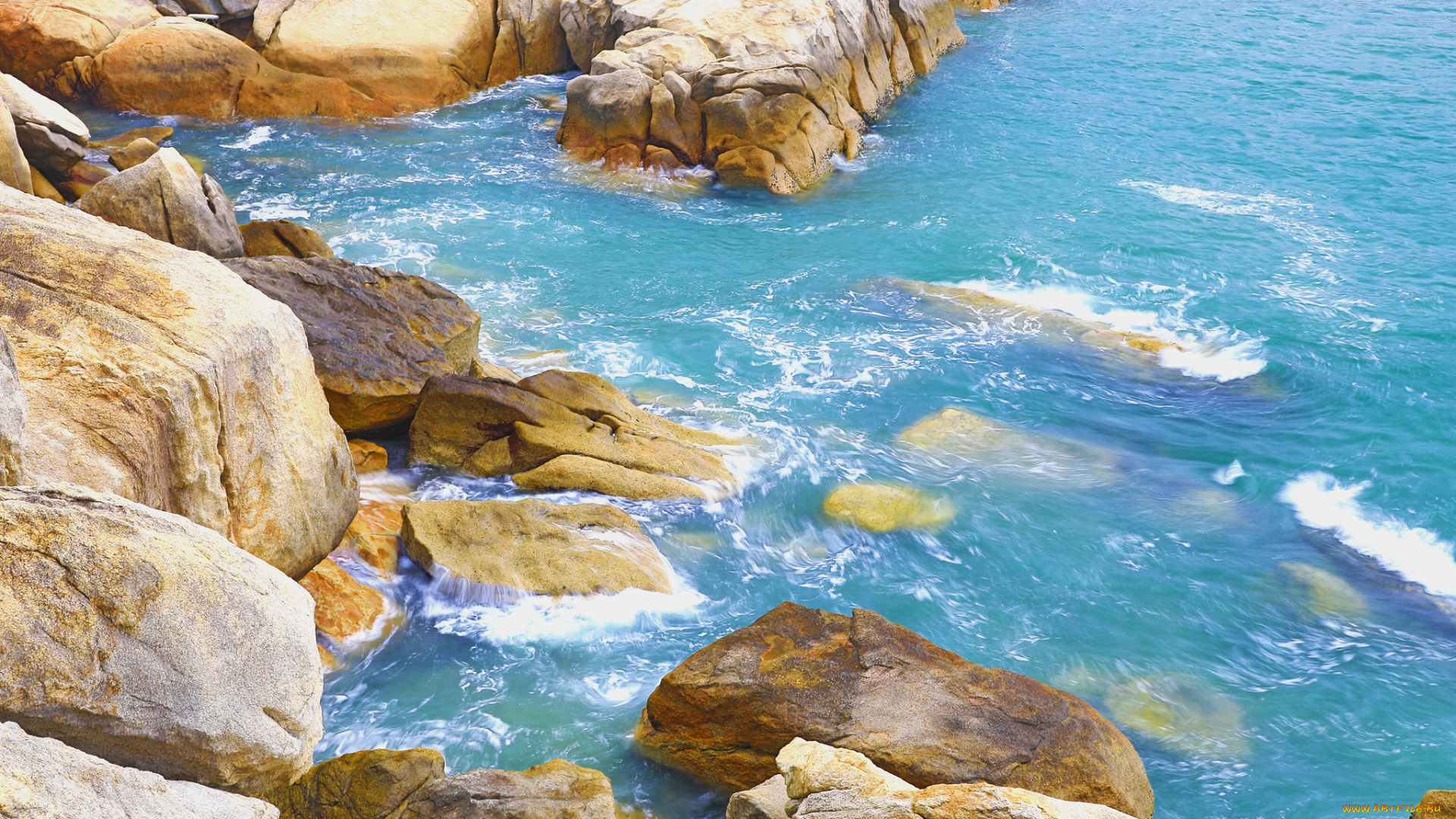 природа, побережье, скалы