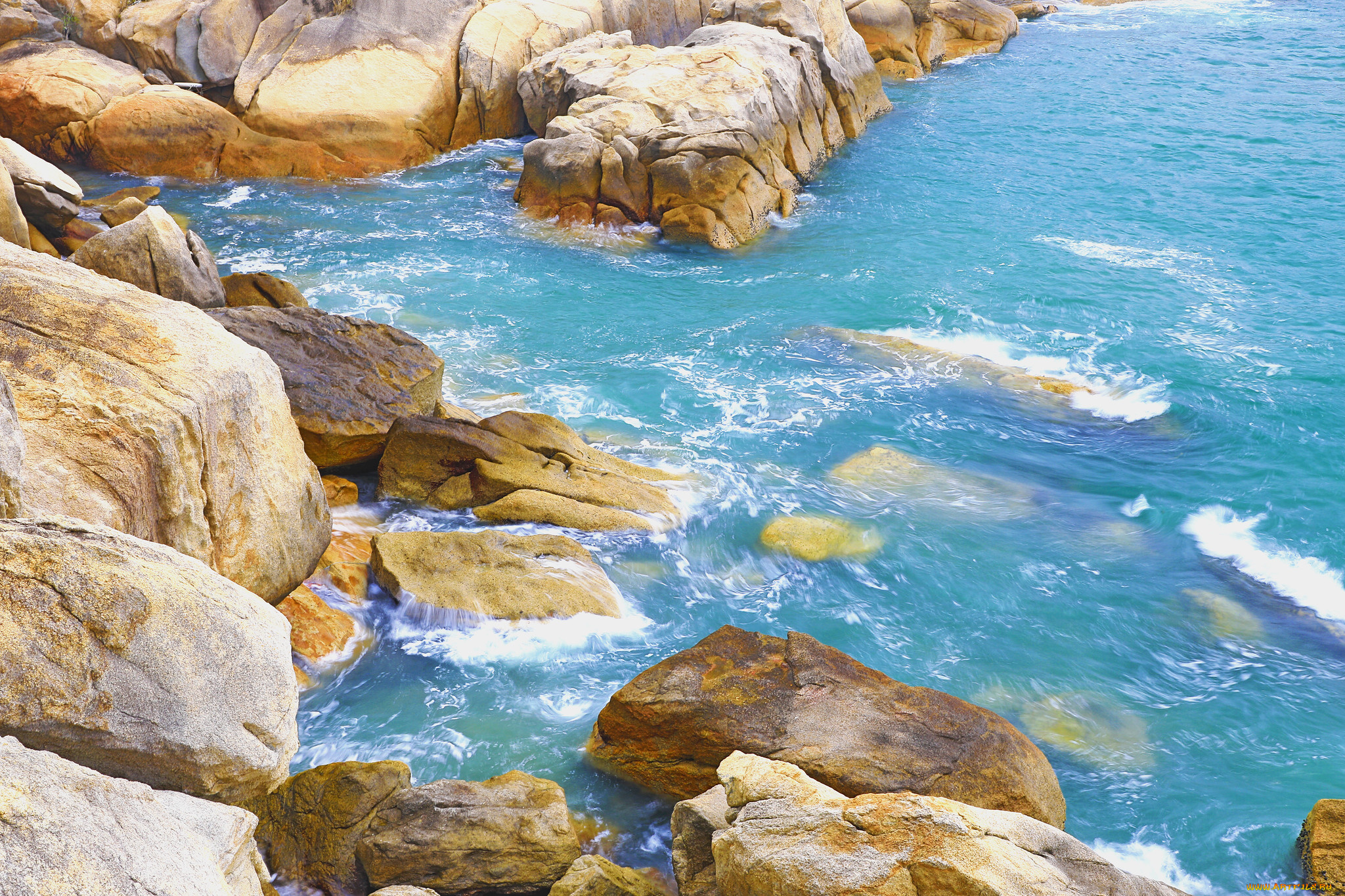 природа, побережье, скалы