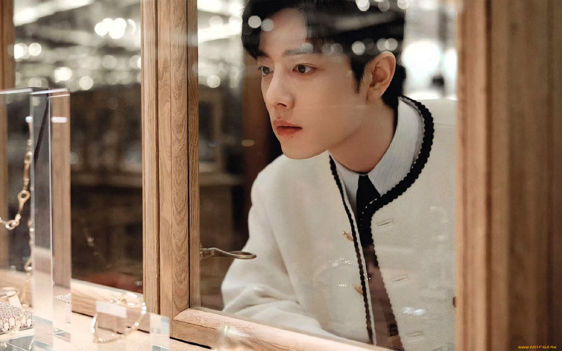 мужчины, xiao, zhan, актер, пиджак, витрина