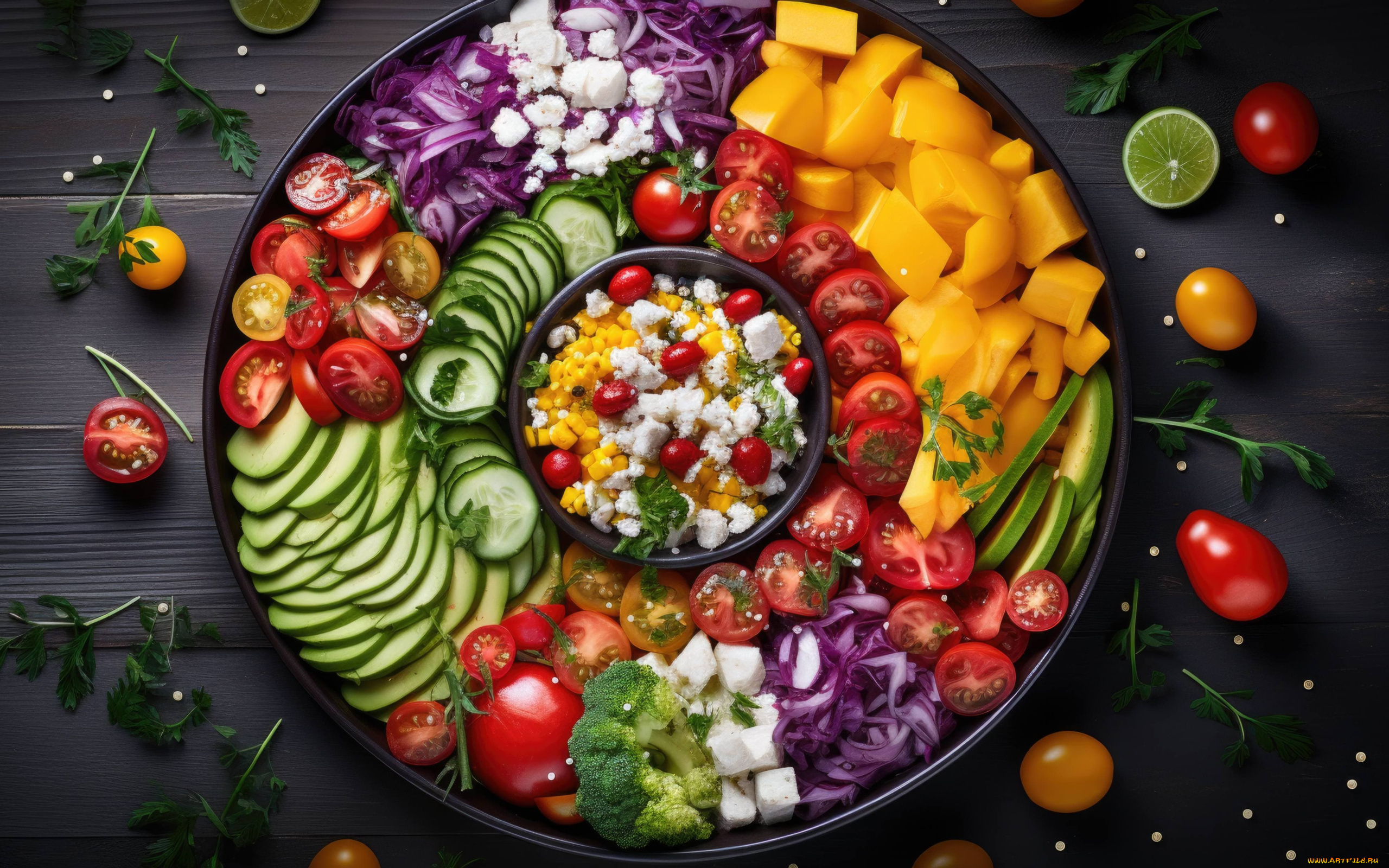 3д, графика, еда-, food, салат