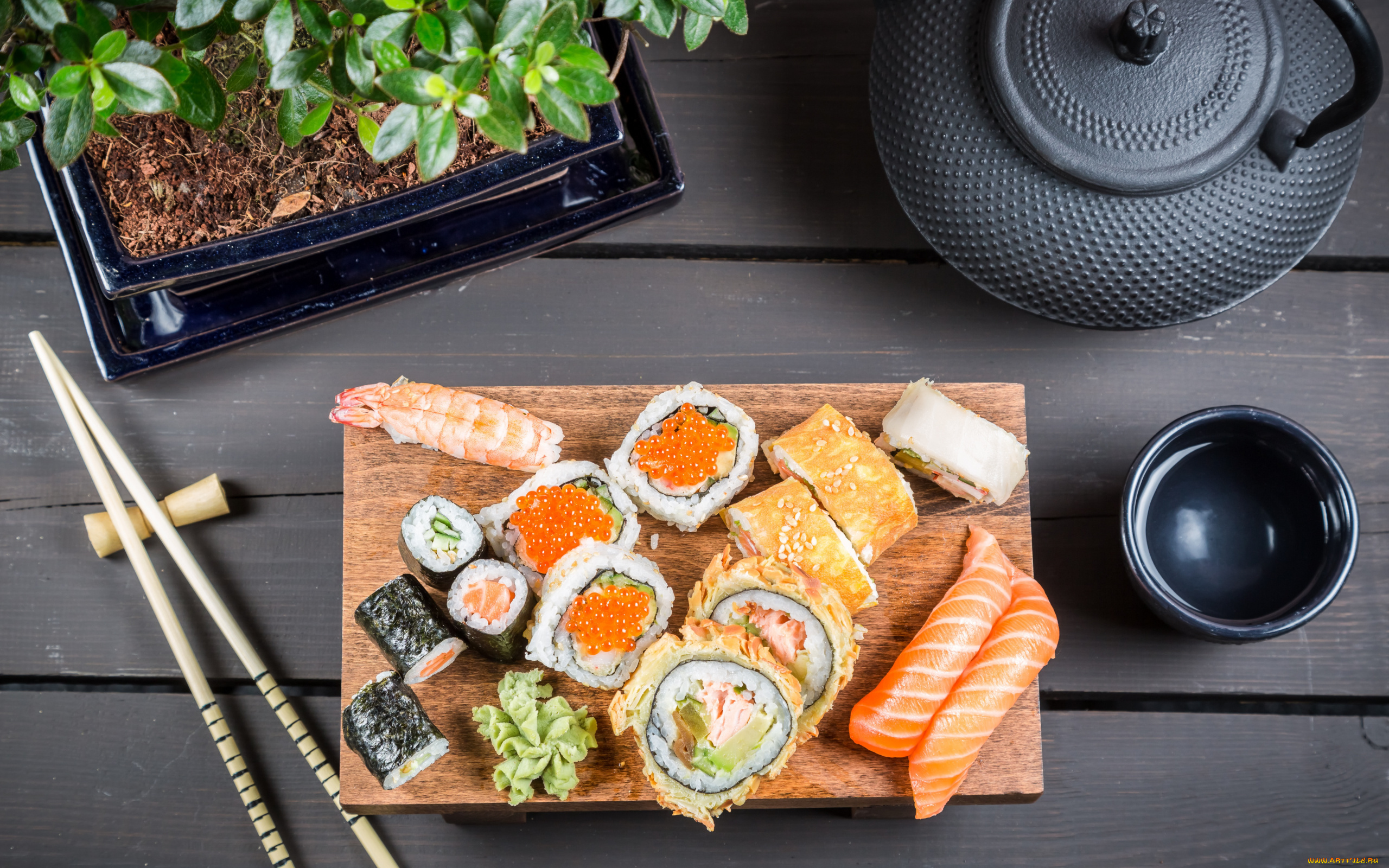 еда, рыба, , морепродукты, , суши, , роллы, японская, кухня, роллы, суши, чайник, палочки