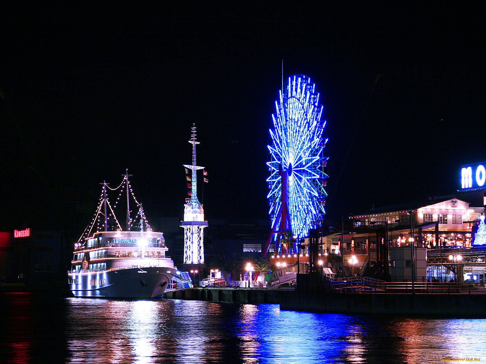 города, огни, ночного