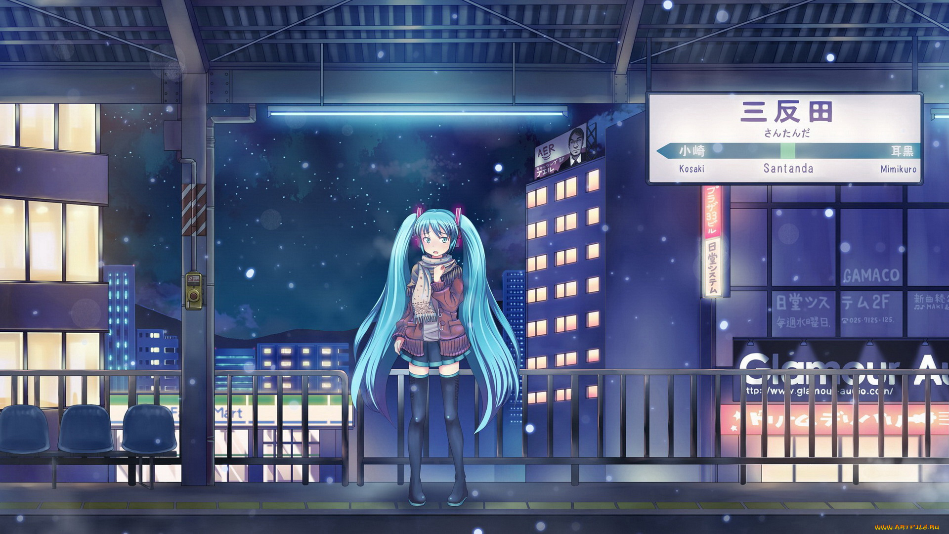 аниме, vocaloid, девушка