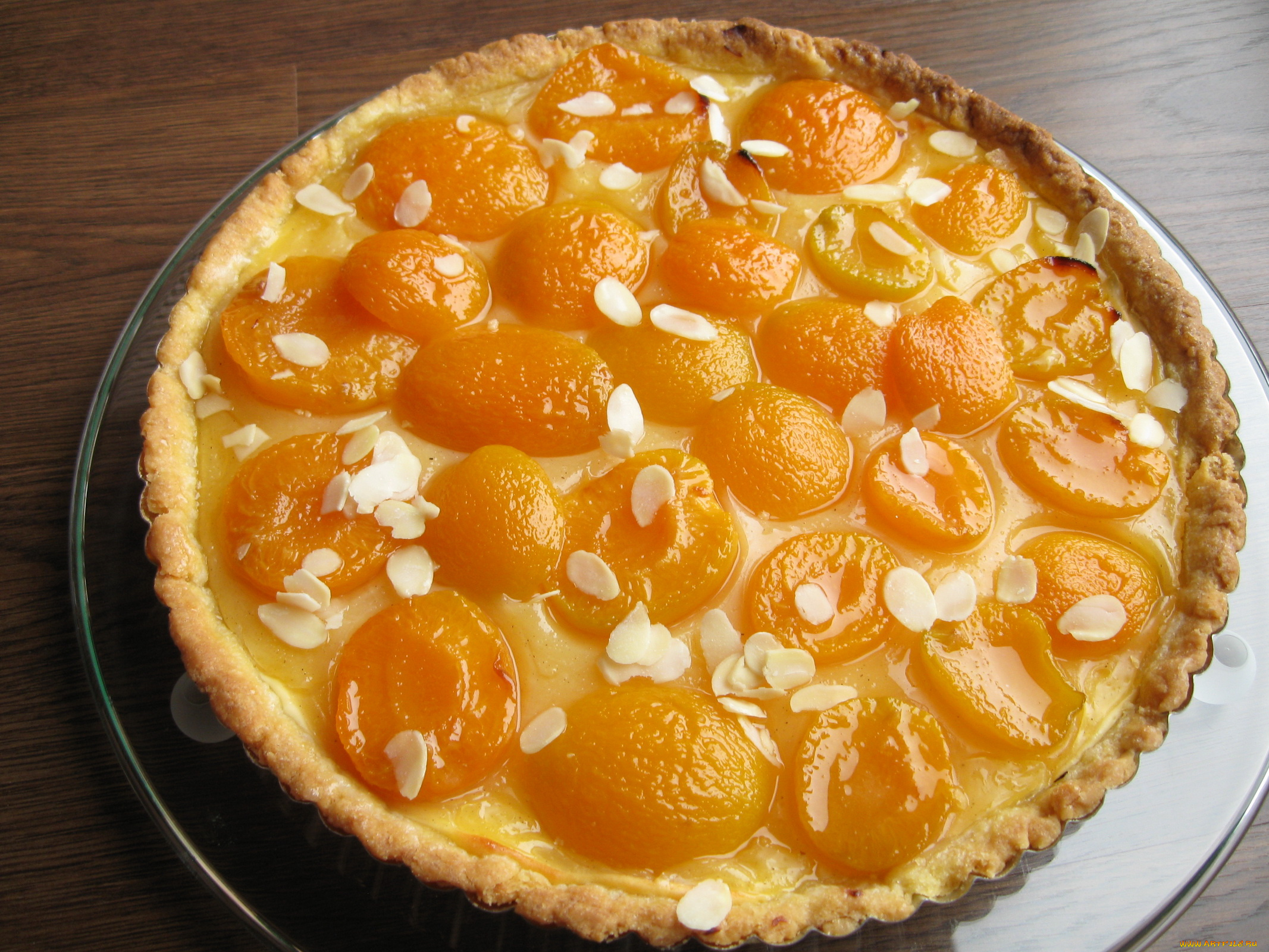 еда, пироги, персики, миндаль