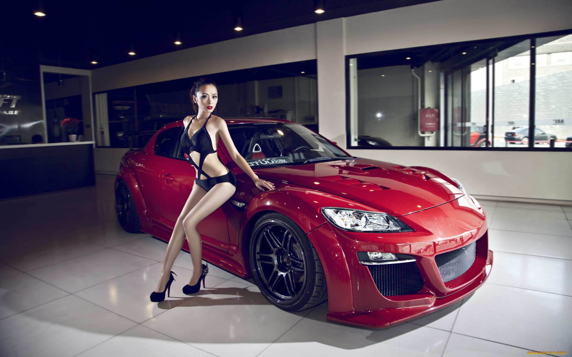 автомобили, авто, девушками, mazda, rx-8, девушка, азиатка