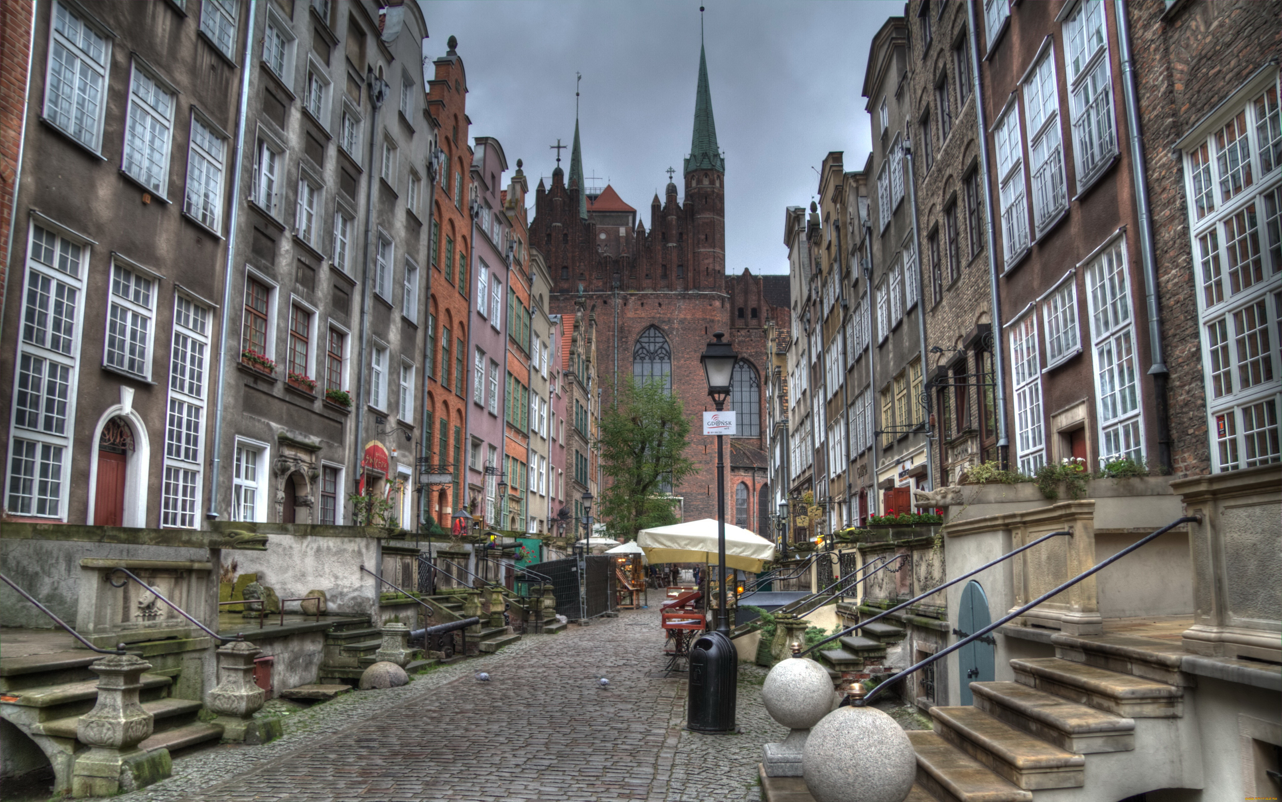польша, gdansk, города, гданьск, улица, дома