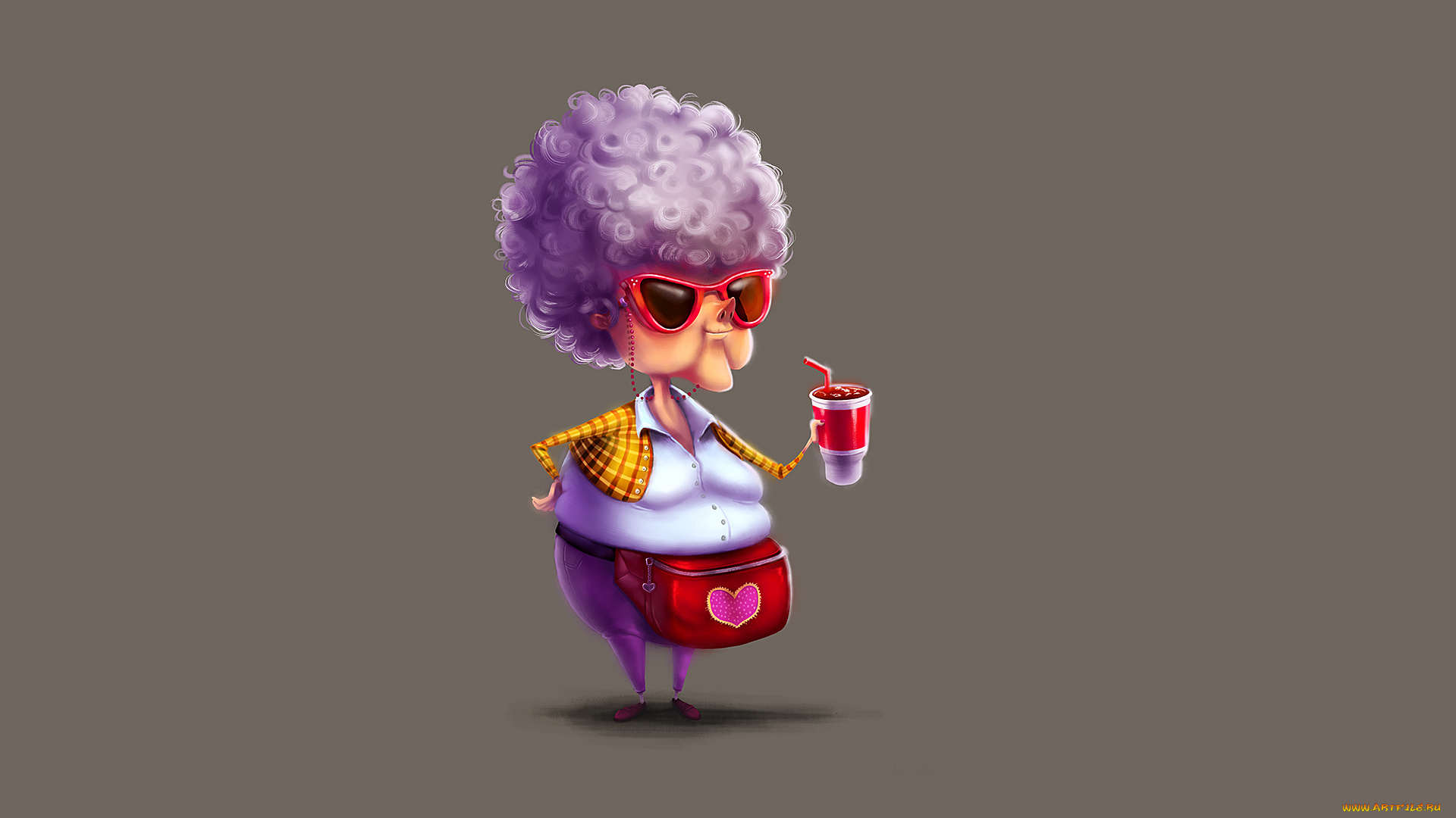 бабушка, рисованные, минимализм, очки, напиток