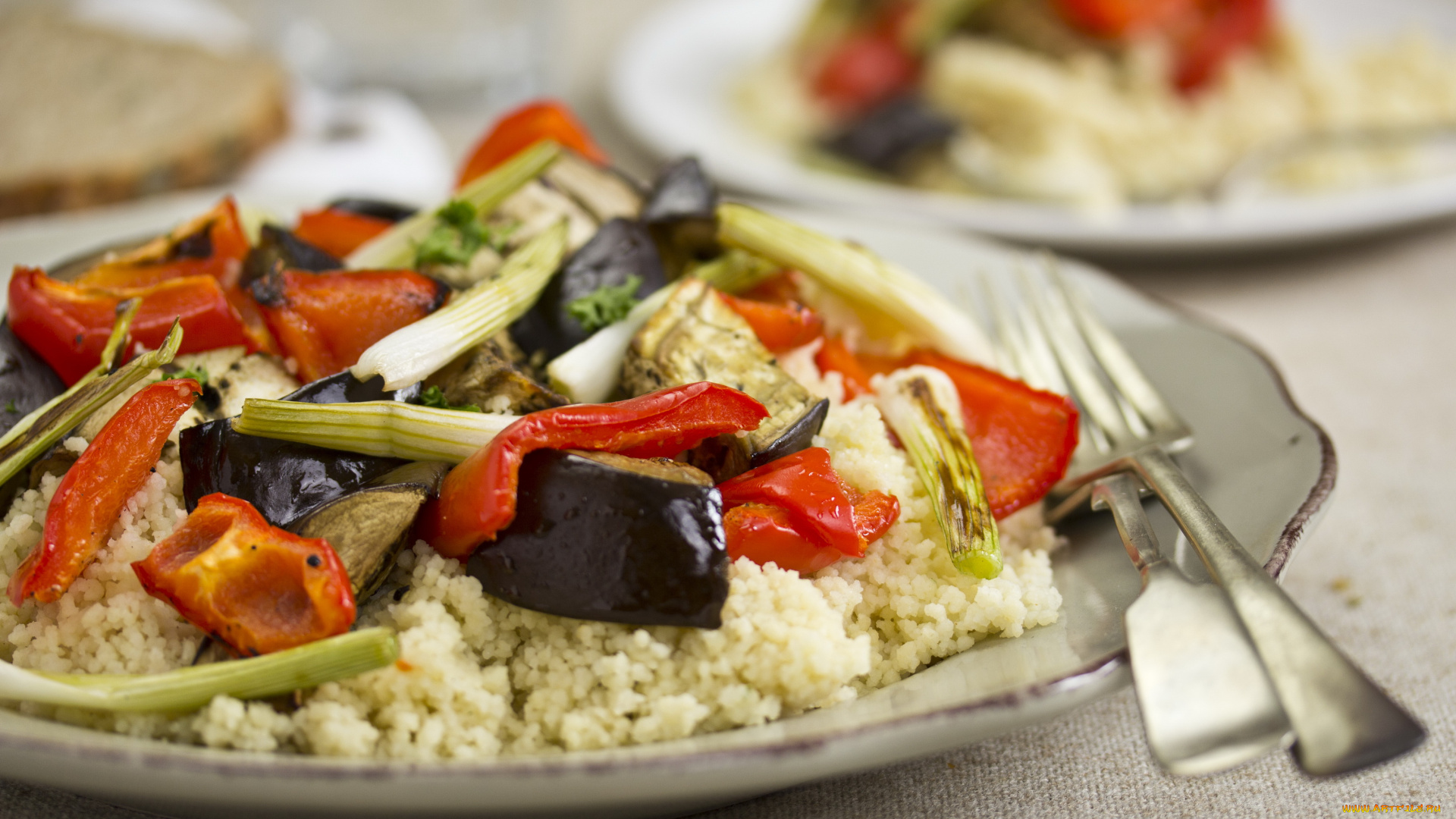 еда, вторые, блюда, фон, тарелка, вилки, второе, блюдо, каша, гарнир