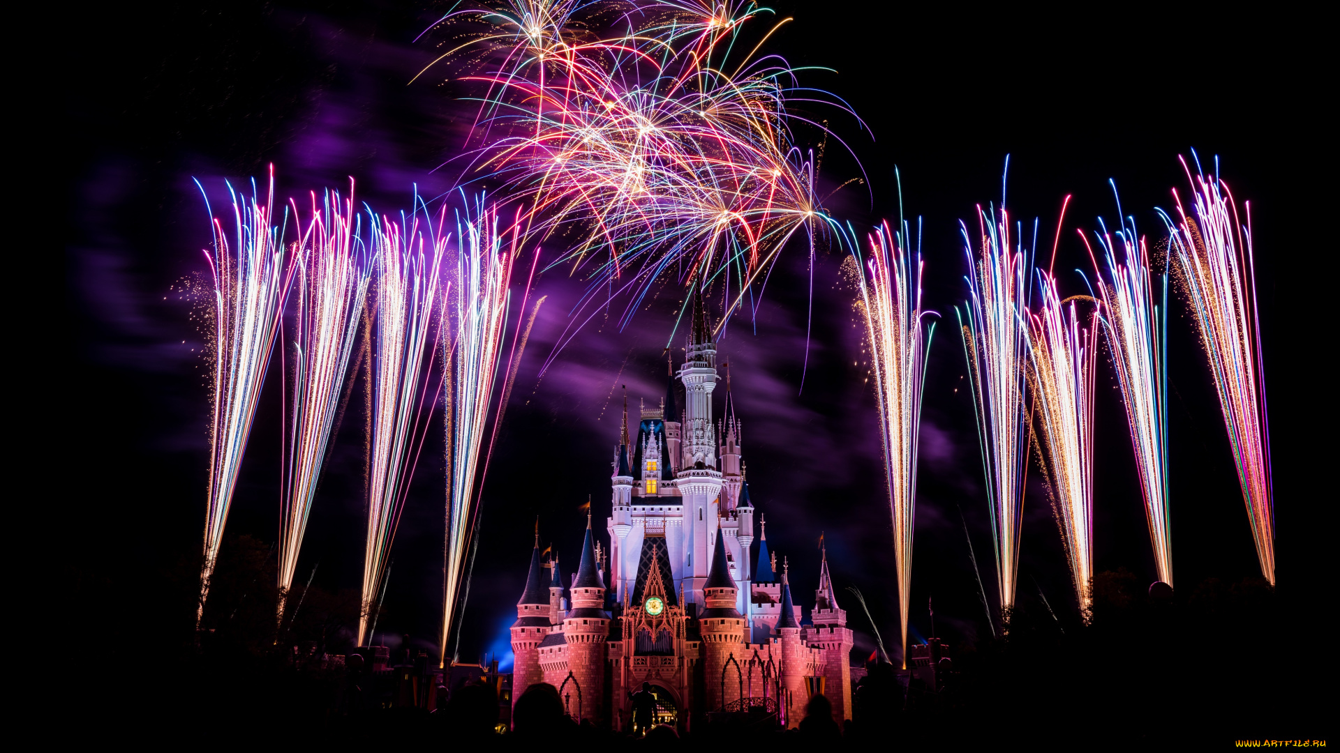 города, диснейленд, флорида, сша, волшебное, королевство, шоу, зрелище, иллюминация, фейерверк