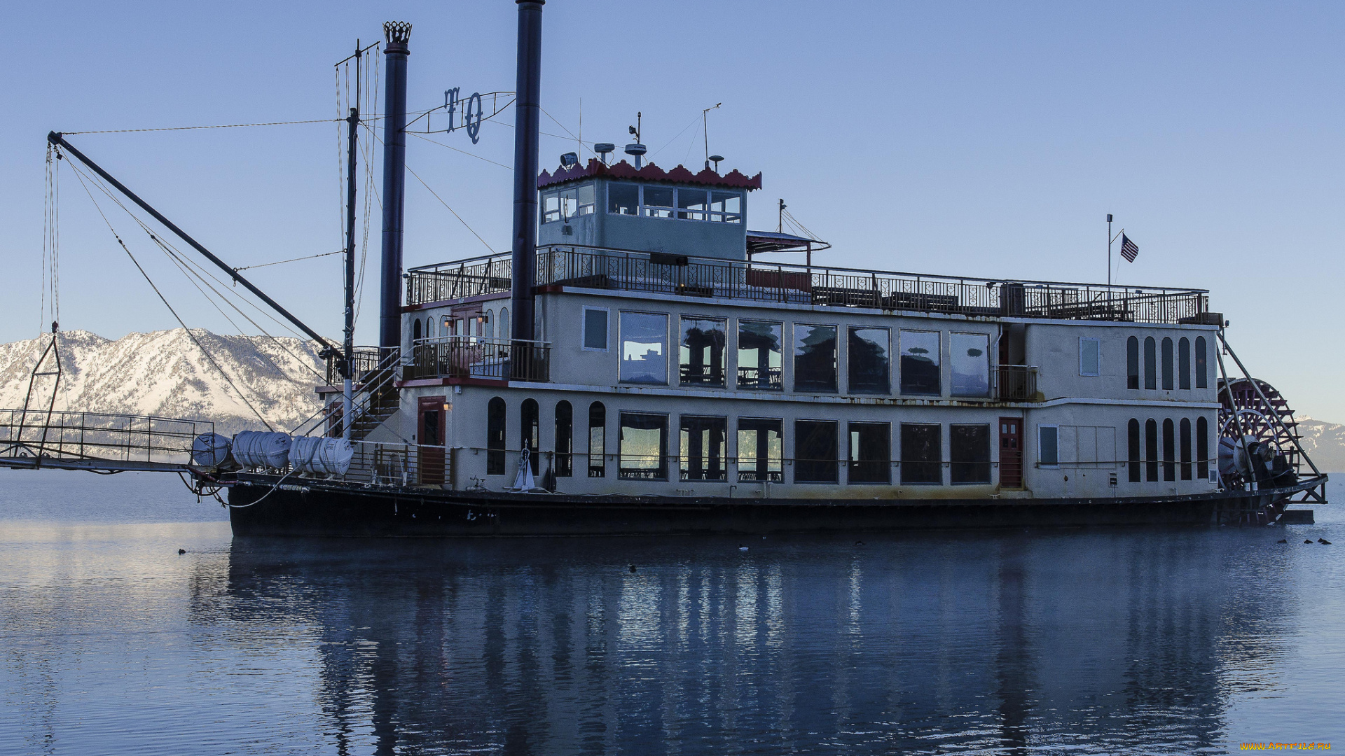 корабли, пароходы, река, пароход, колесный