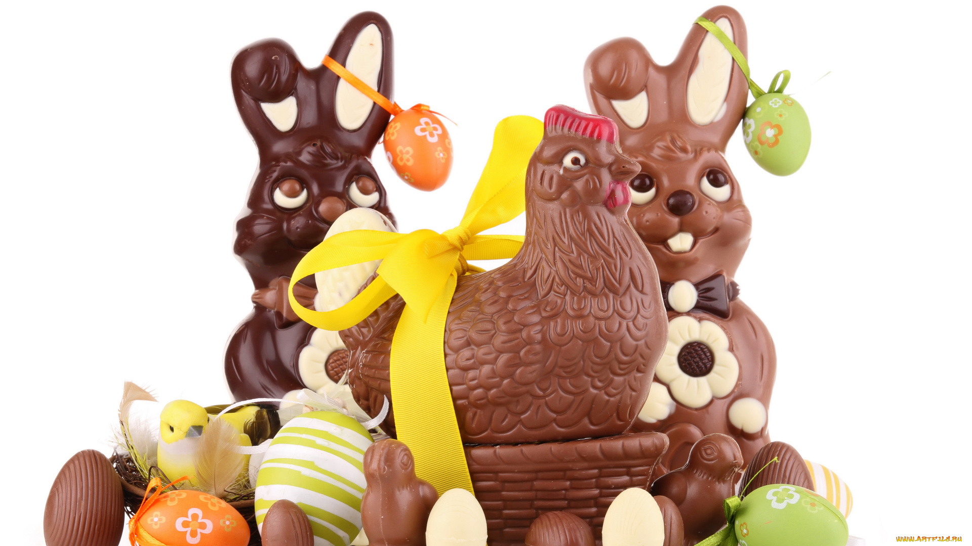 праздничные, пасха, шоколад, зайцы