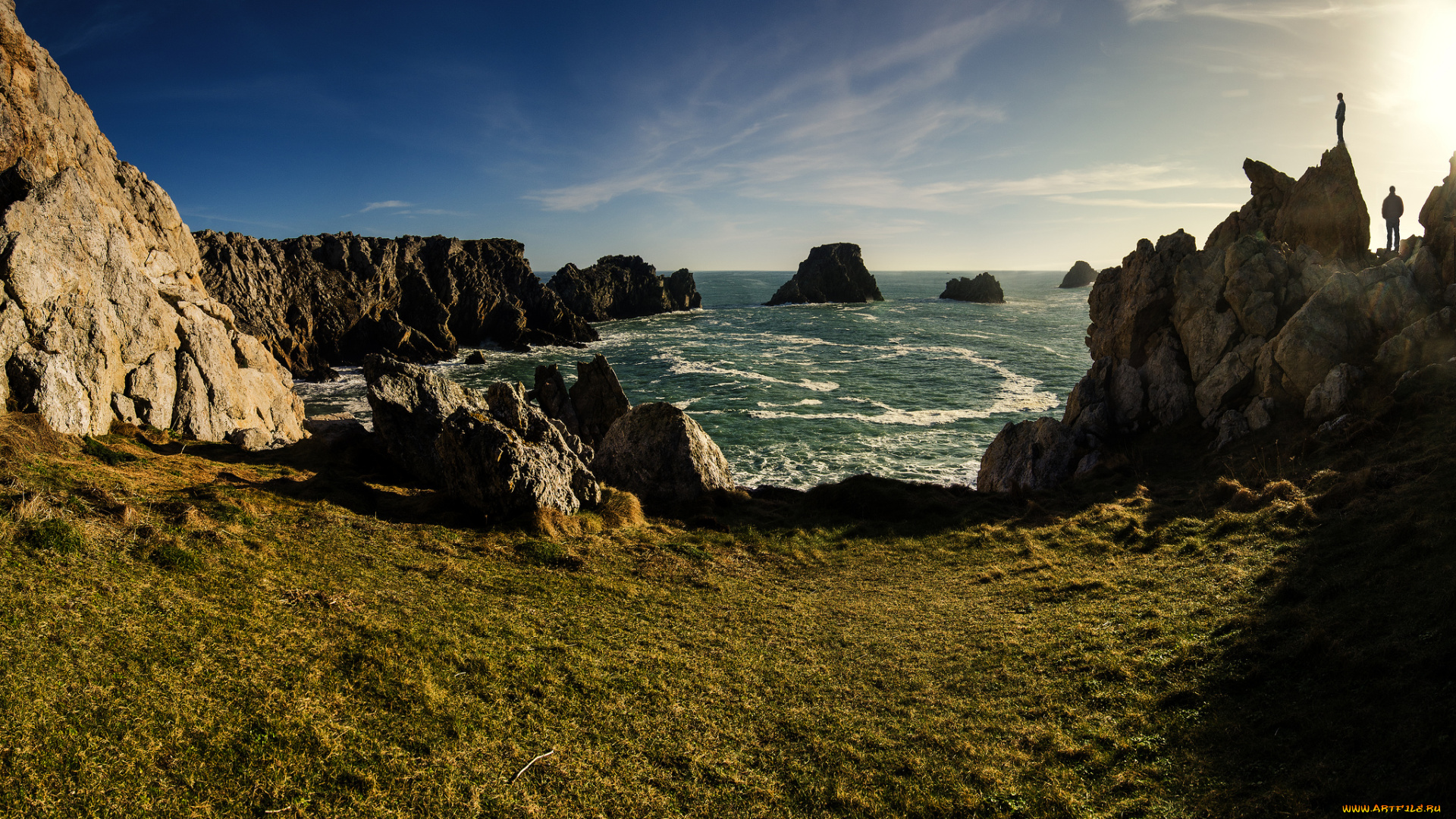 природа, побережье, скалы, бухта, океан