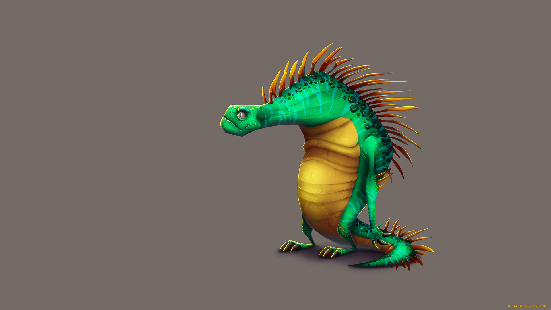 существо, рисованные, минимализм, зеленое