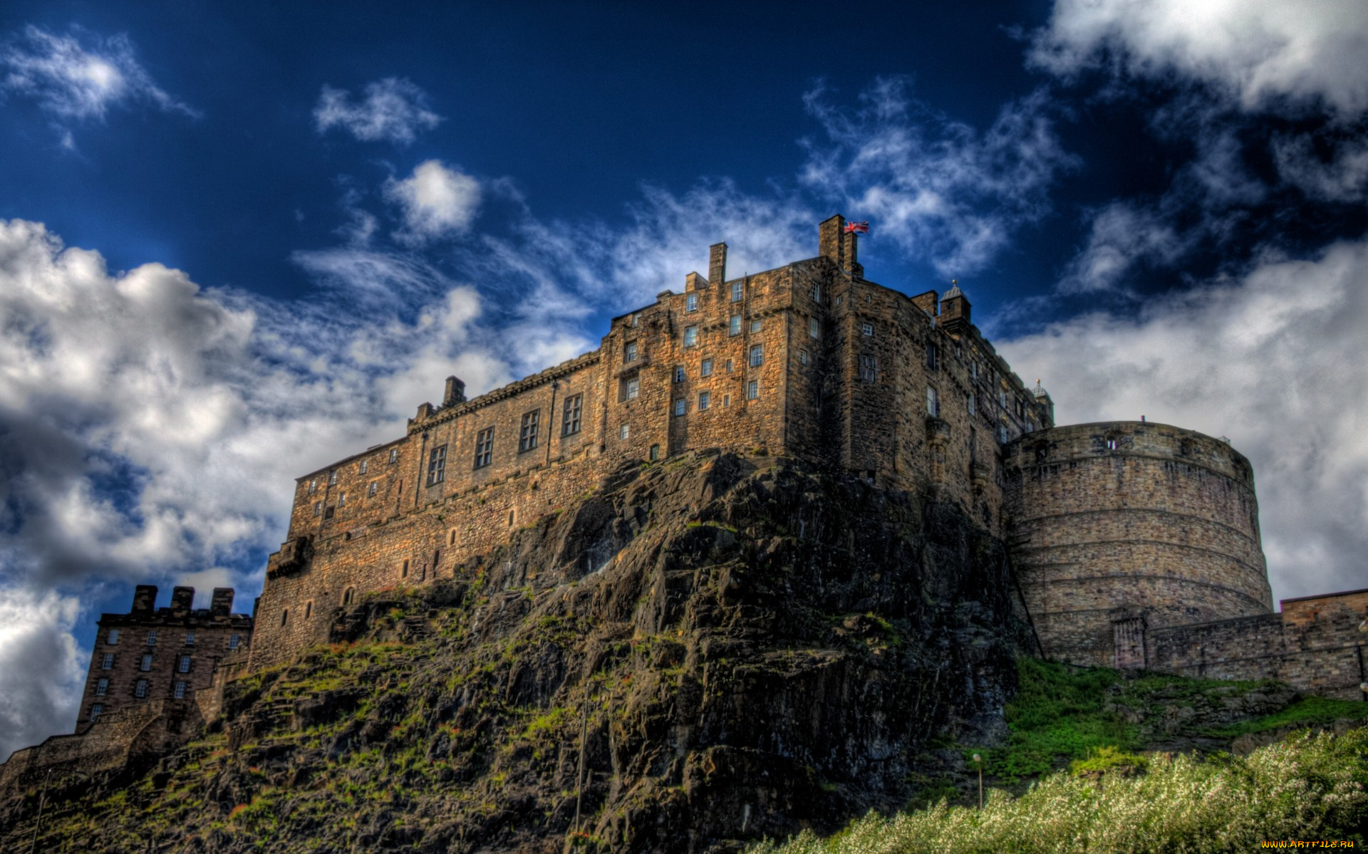 edinburgh, castle, города, эдинбург, , шотландия, холм, замок, стены, башни