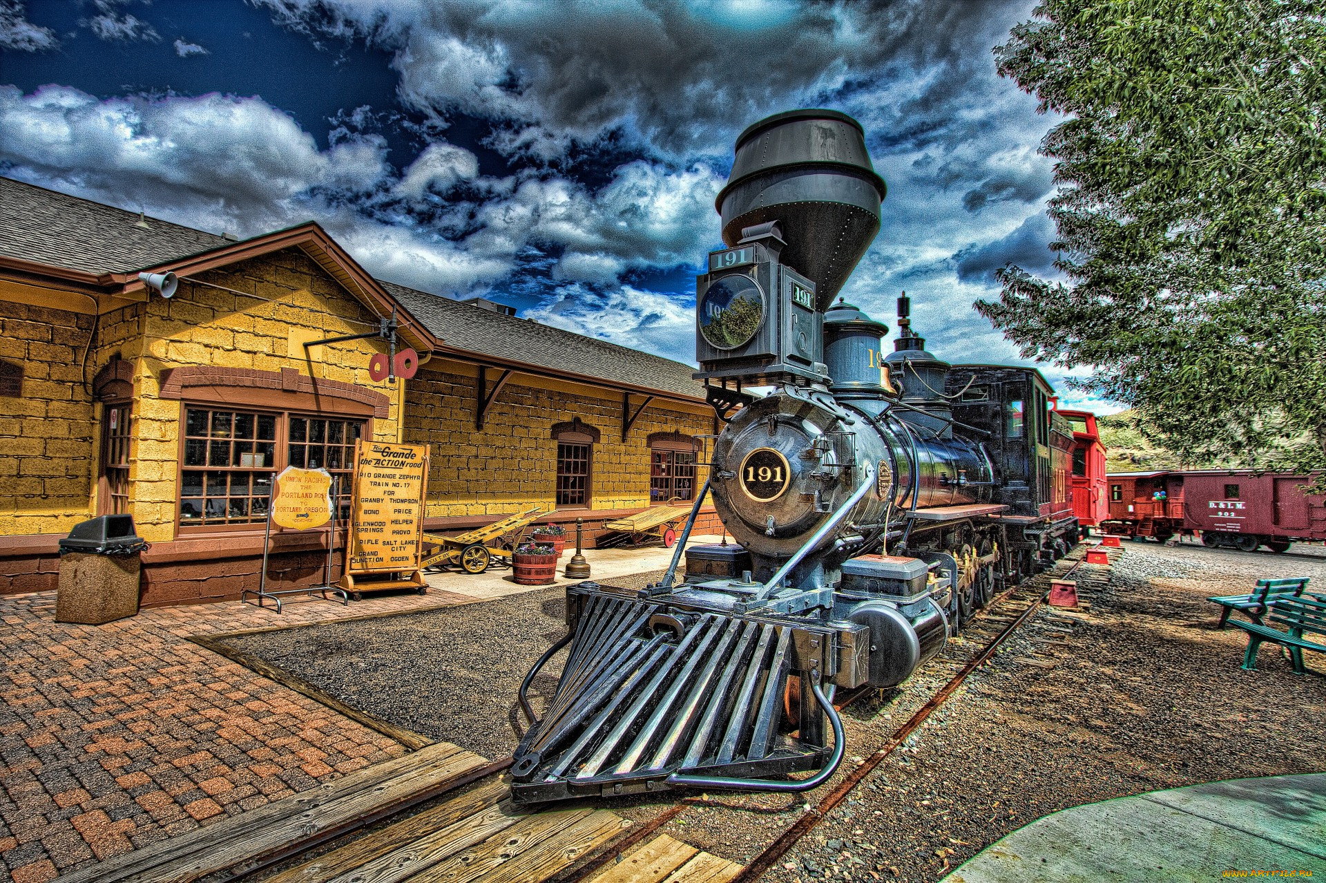 техника, паровозы, полустанок, паровоз, рельсы, дорога, железная