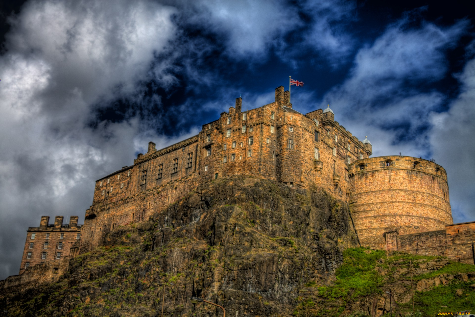 edinburgh, castle, города, эдинбург, , шотландия, холм, замок, стены, башни