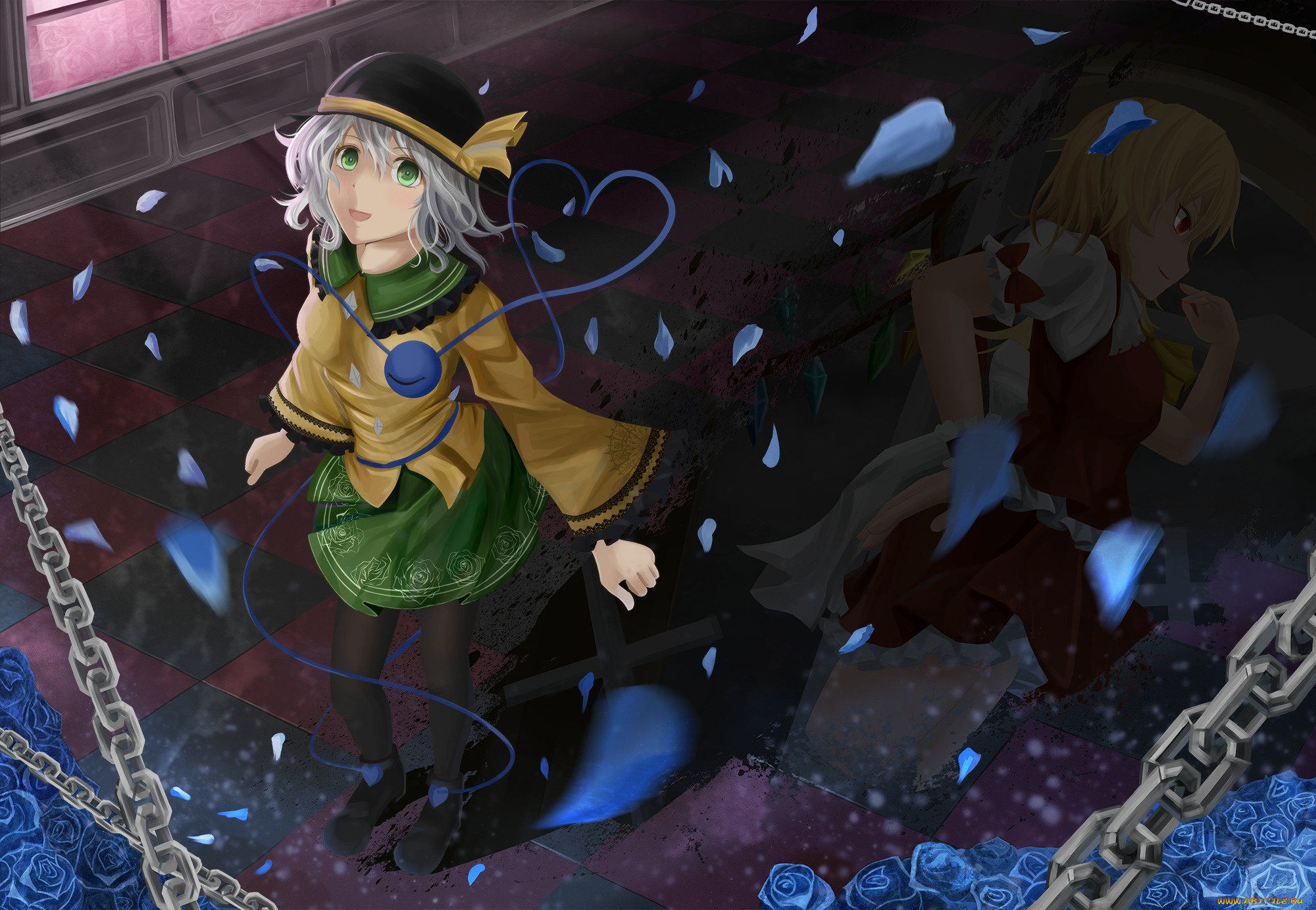 аниме, touhou, hiro0626, komeiji, koishi, flandre, scarlet, art