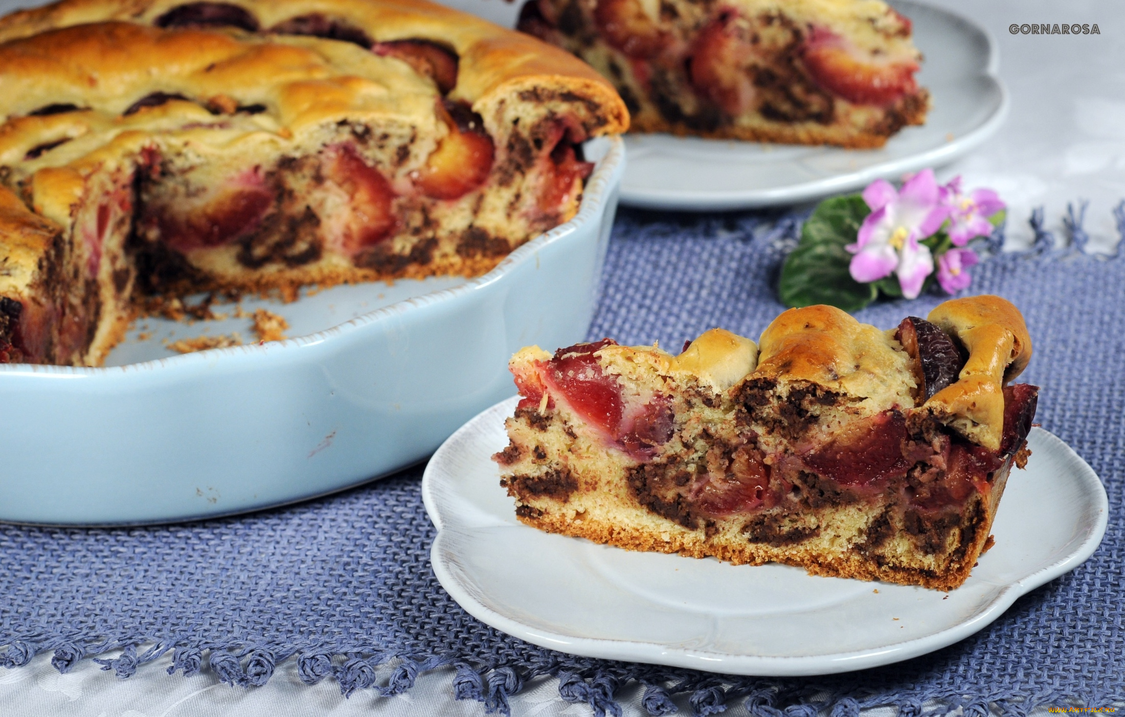 еда, пироги, сливовый, пирог