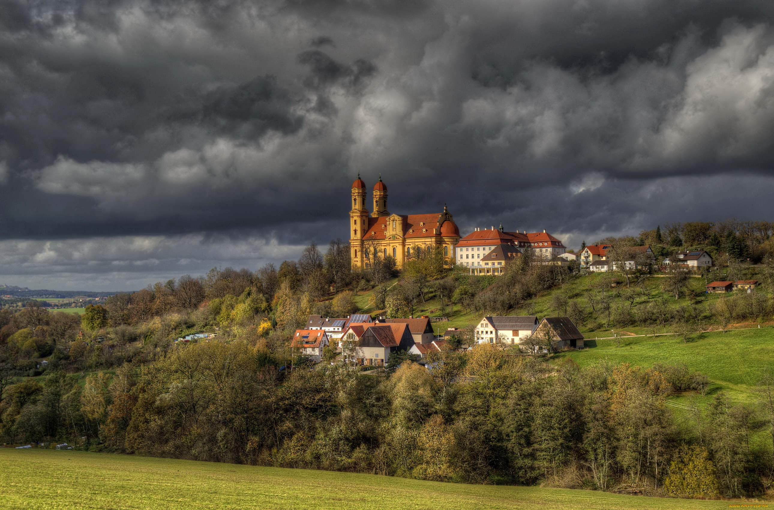 ellwangen, германия, города, -, пейзажи, пейзаж, дома, ellwangen, германия