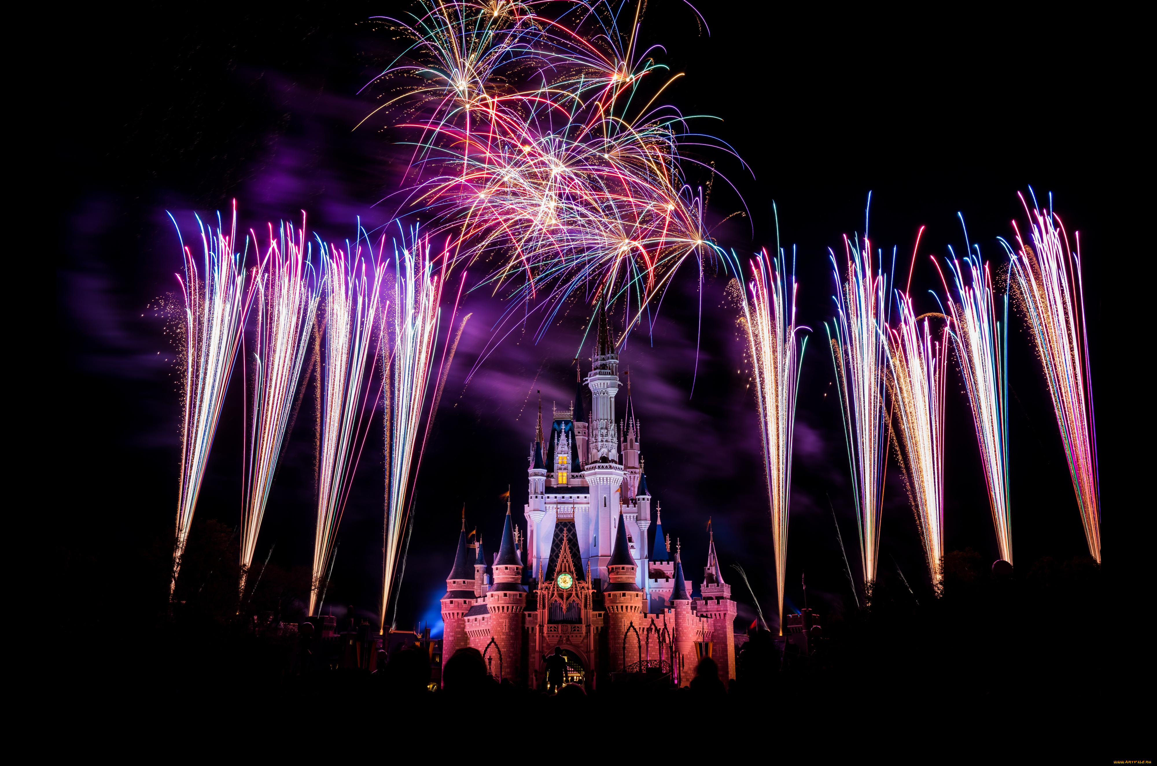 города, диснейленд, флорида, сша, волшебное, королевство, шоу, зрелище, иллюминация, фейерверк