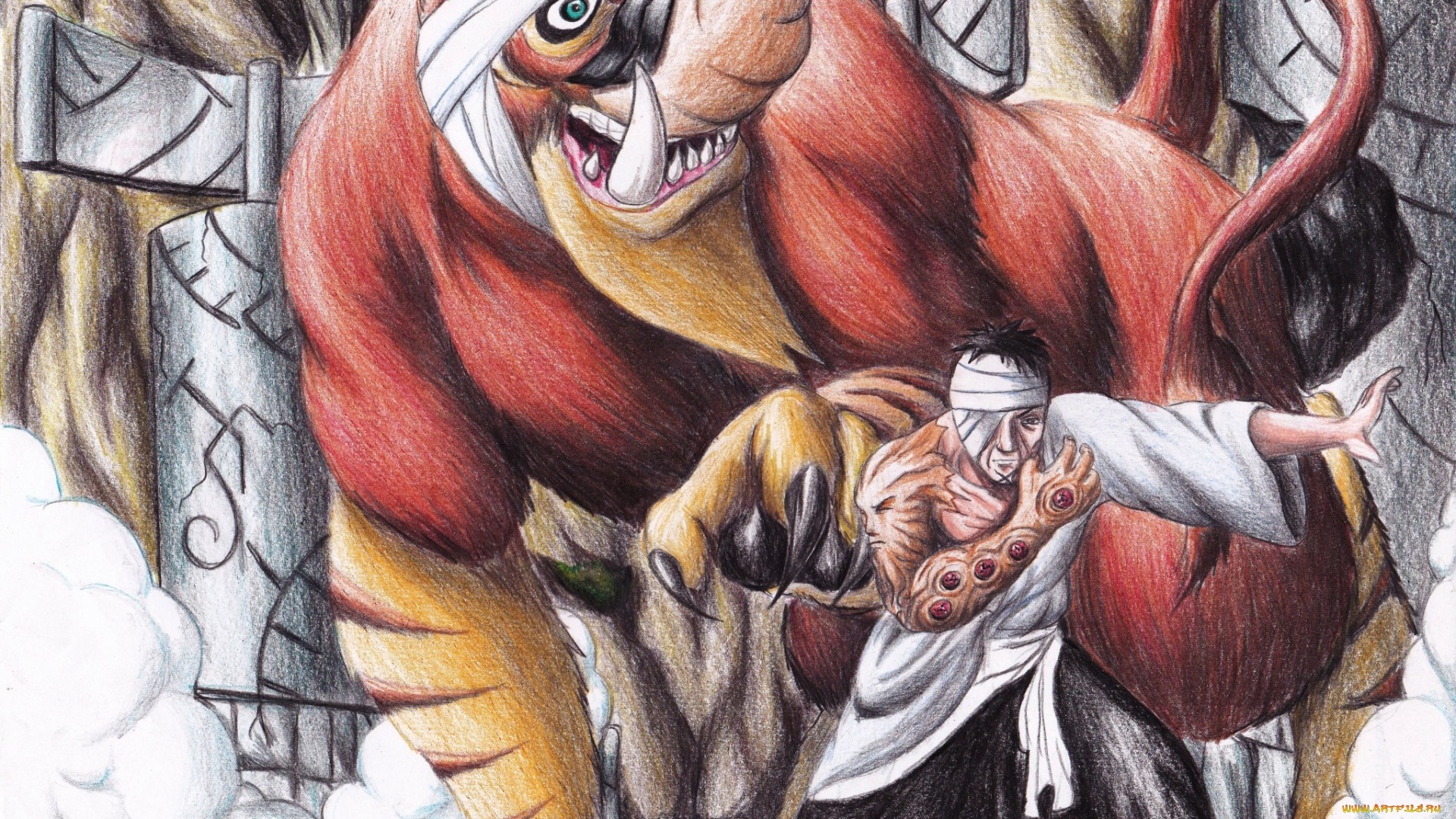 разное, арты, арт, данзо, аниме, наруто, рисунок