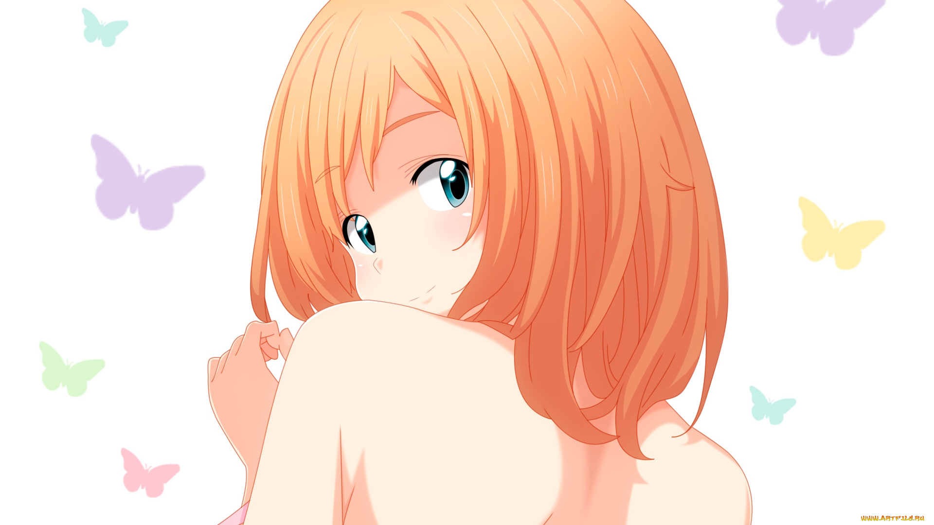 разное, арты, девушка, взгляд, фон, рыжая