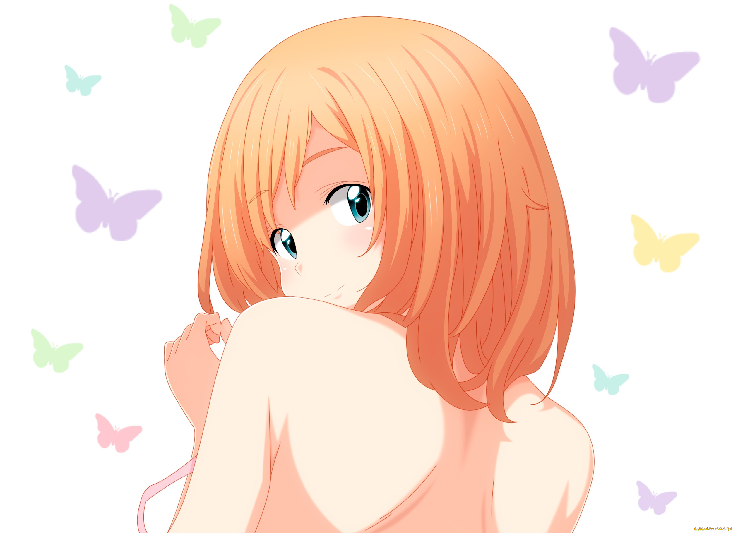 разное, арты, девушка, взгляд, фон, рыжая