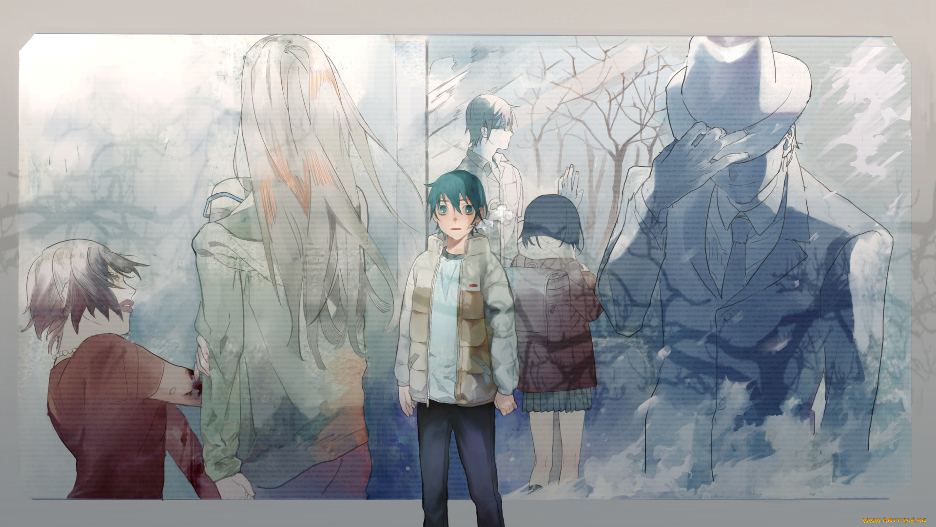 аниме, boku, dake, ga, inai, machi, парни, арт