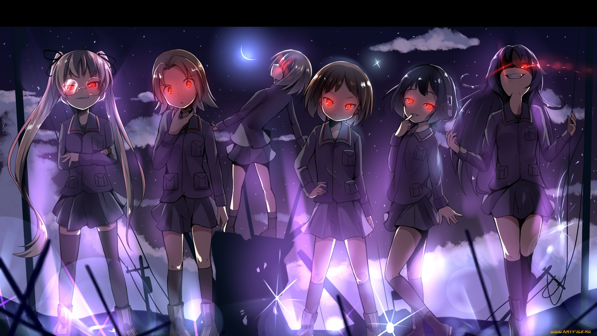 аниме, girls, und, panzer, sakaguchi, karina, makuran, yamagou, ayumi, sawa, azusa, utsugi, yuuki, oono, aya, girls, und, panzer, maruyama, saki