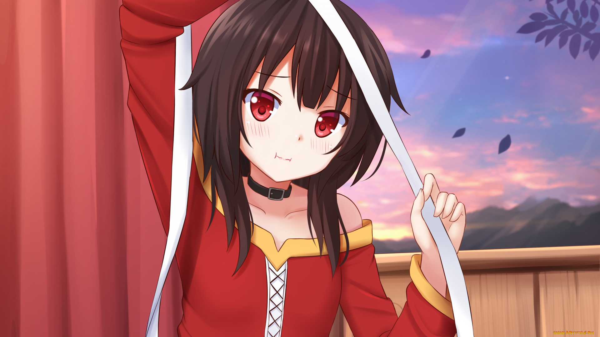 аниме, unknown, , другое, фон, взгляд, девушка