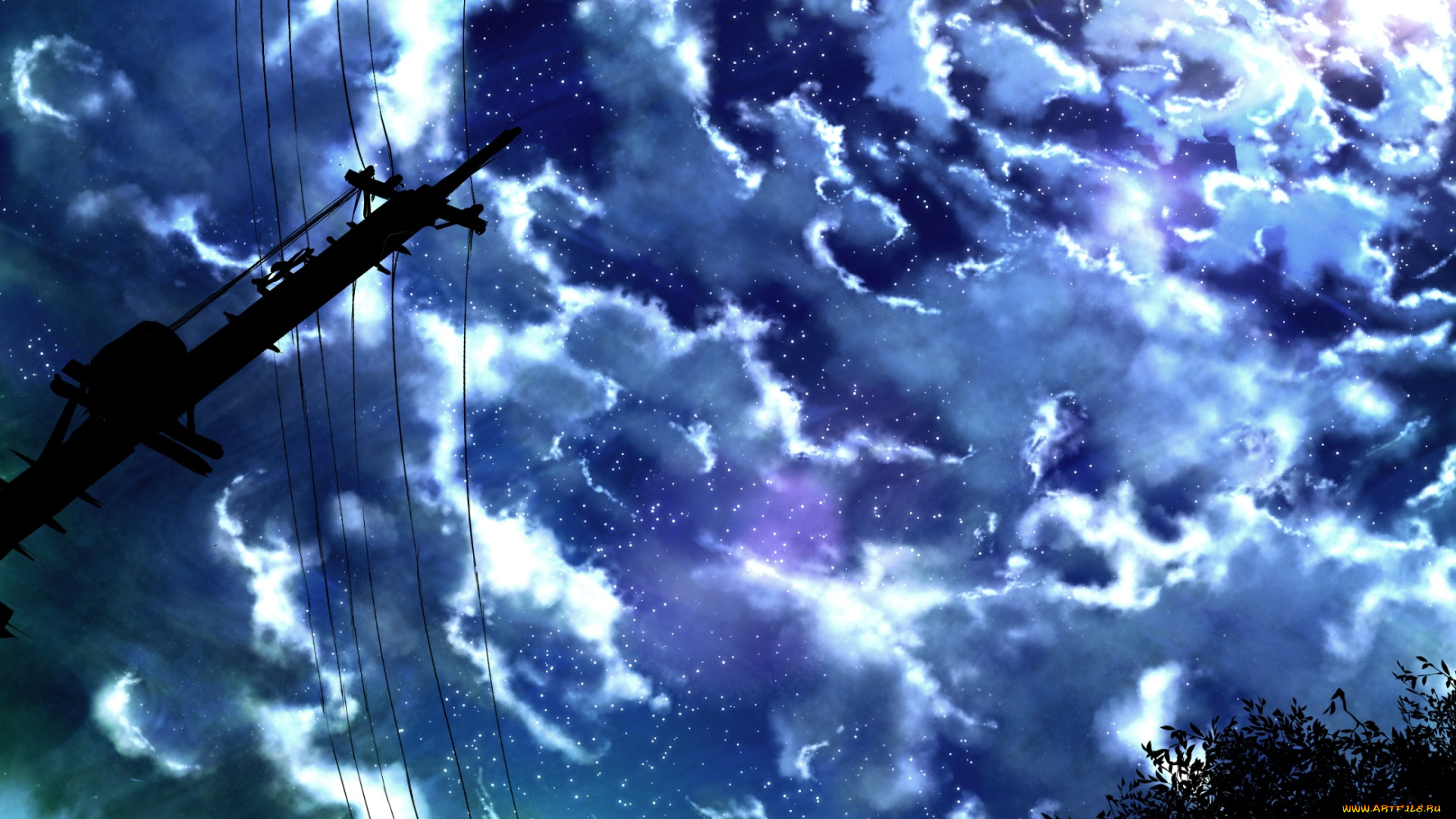 аниме, unknown, , другое, облака, небо