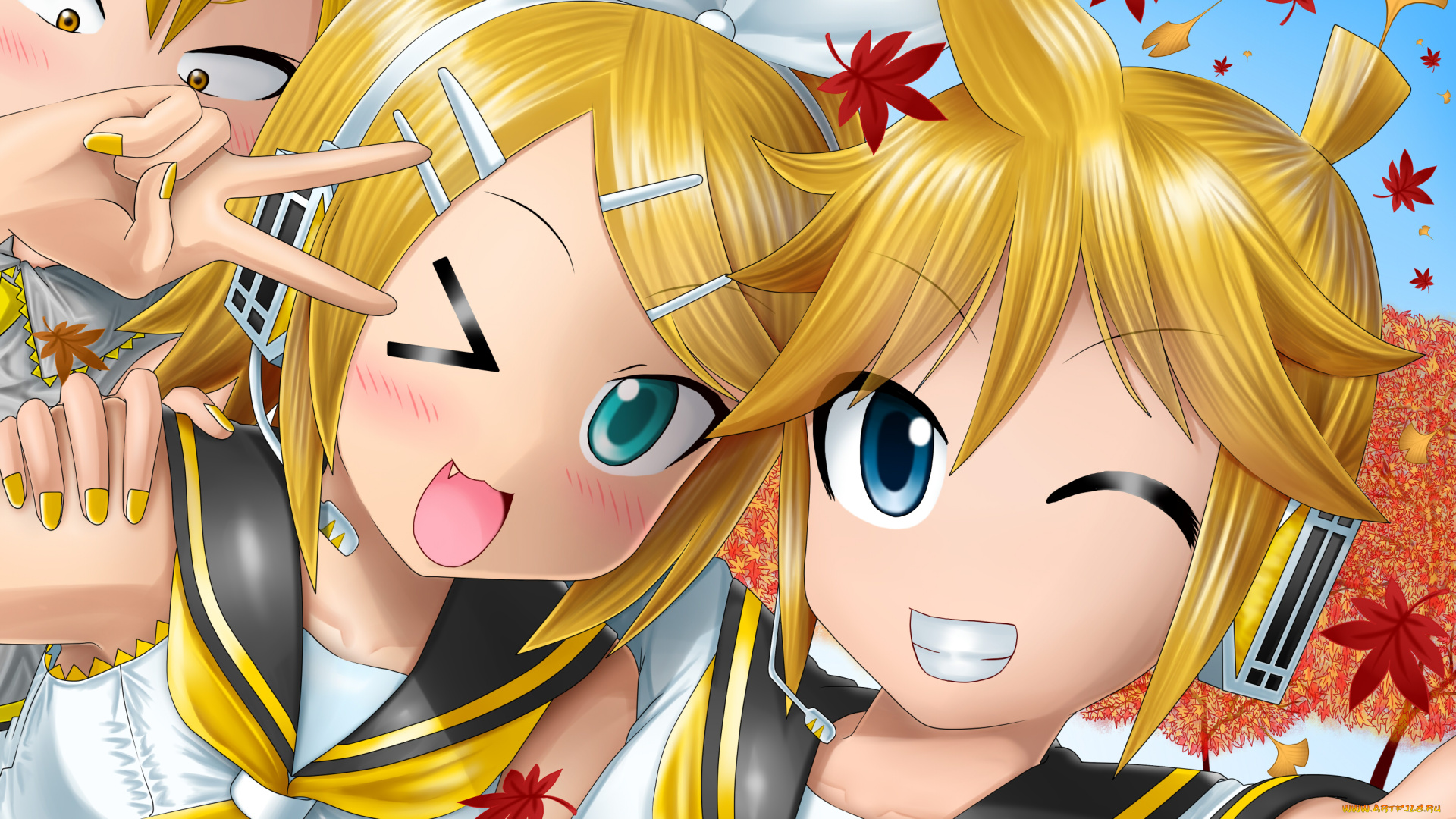 аниме, vocaloid, фон, взгляд, девушки