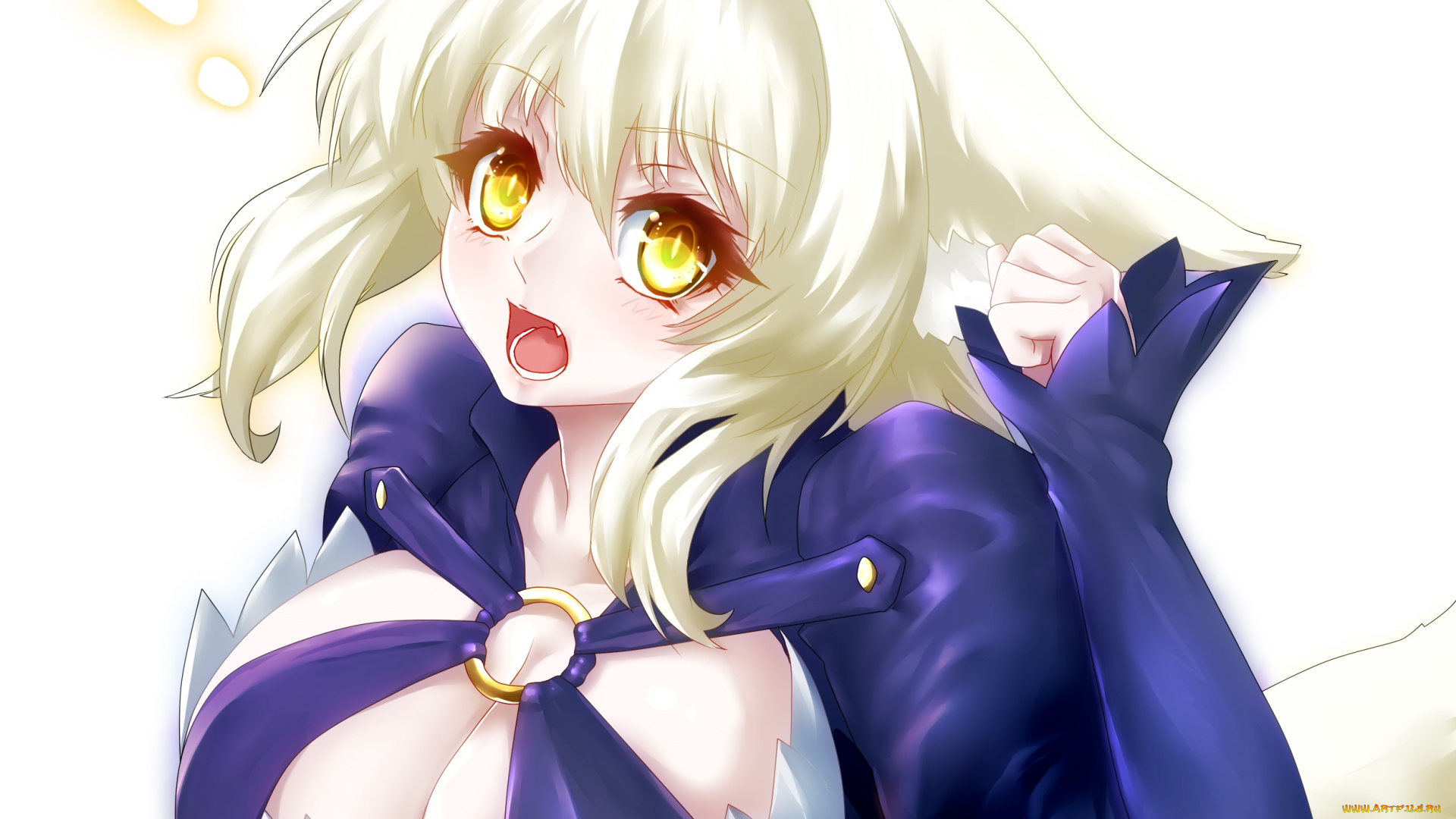 аниме, животные, , существа, девушка, арт