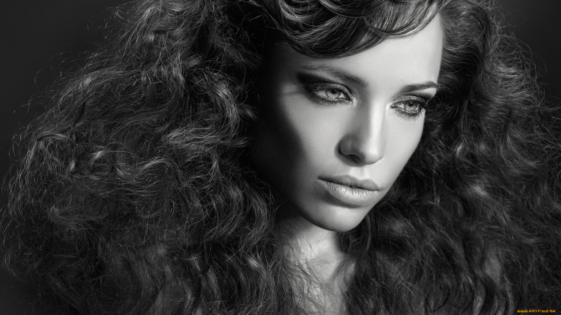 девушки, -unsort, , Черно-белые, обои, взгляд, лицо