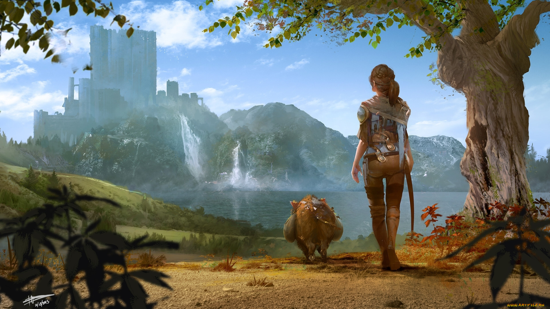 фэнтези, красавицы, и, чудовища, richard, sashigane, девушка, свинья, пейзаж