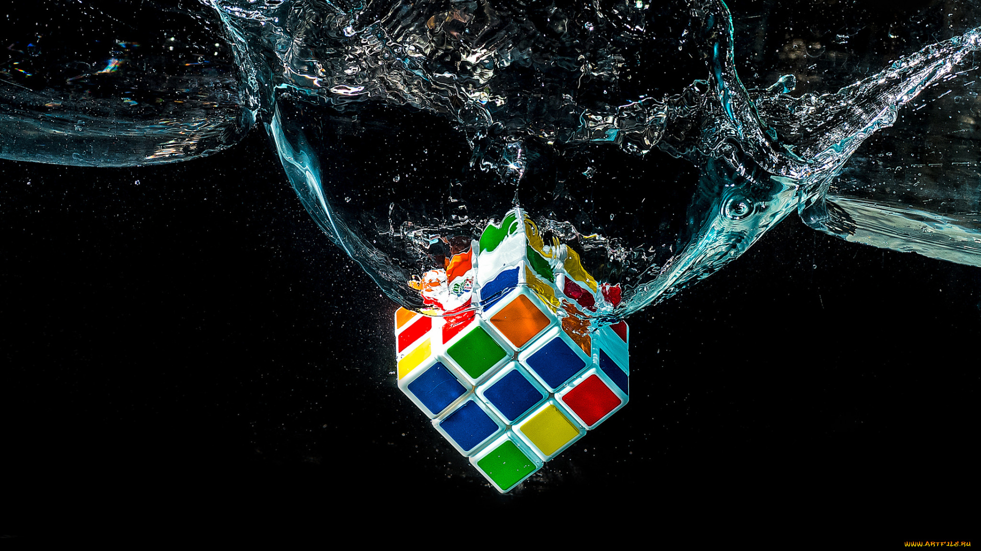 разное, капли, , брызги, , всплески, головоломка, кубик, рубика, макро, вода
