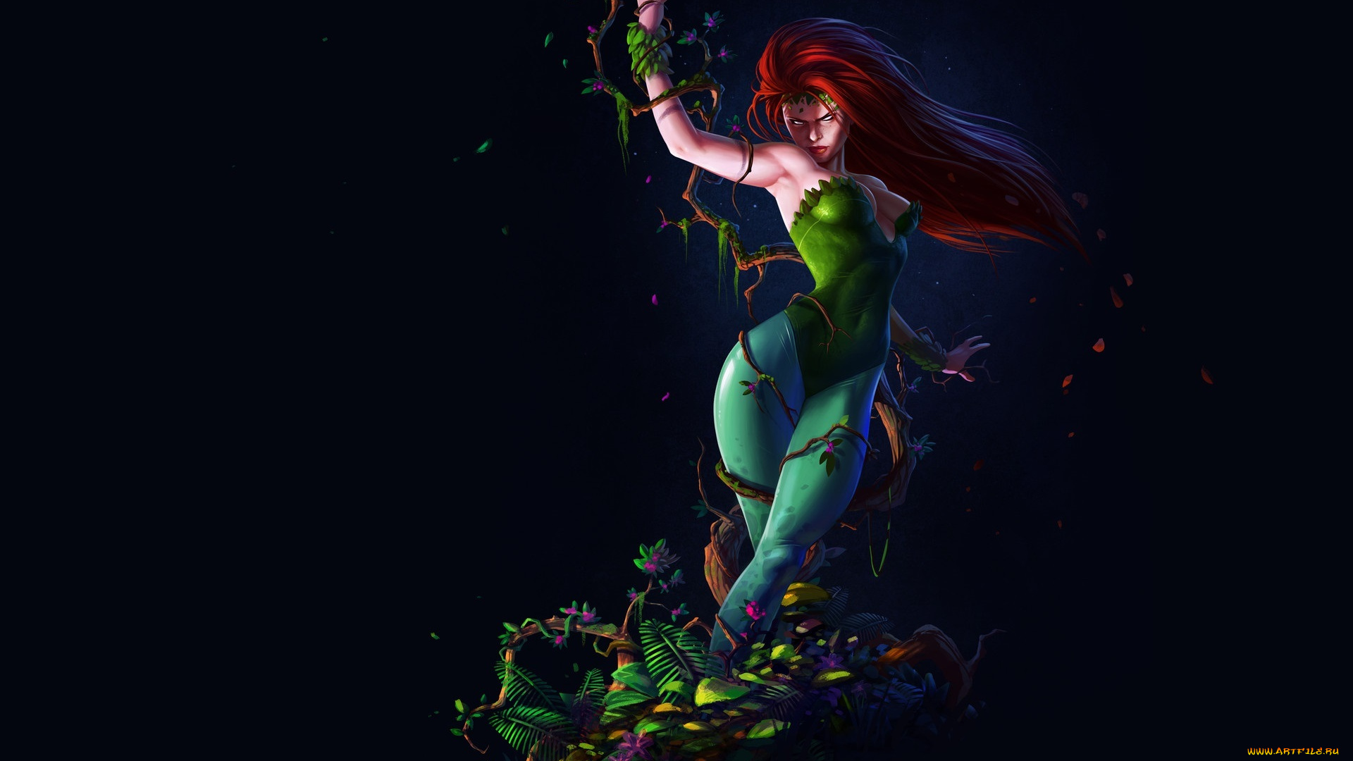 рисованное, комиксы, dc, comics, фон, растения, pamela, lillian, isley, poison, ядовитый, плющ, памела, лилиан, айсли