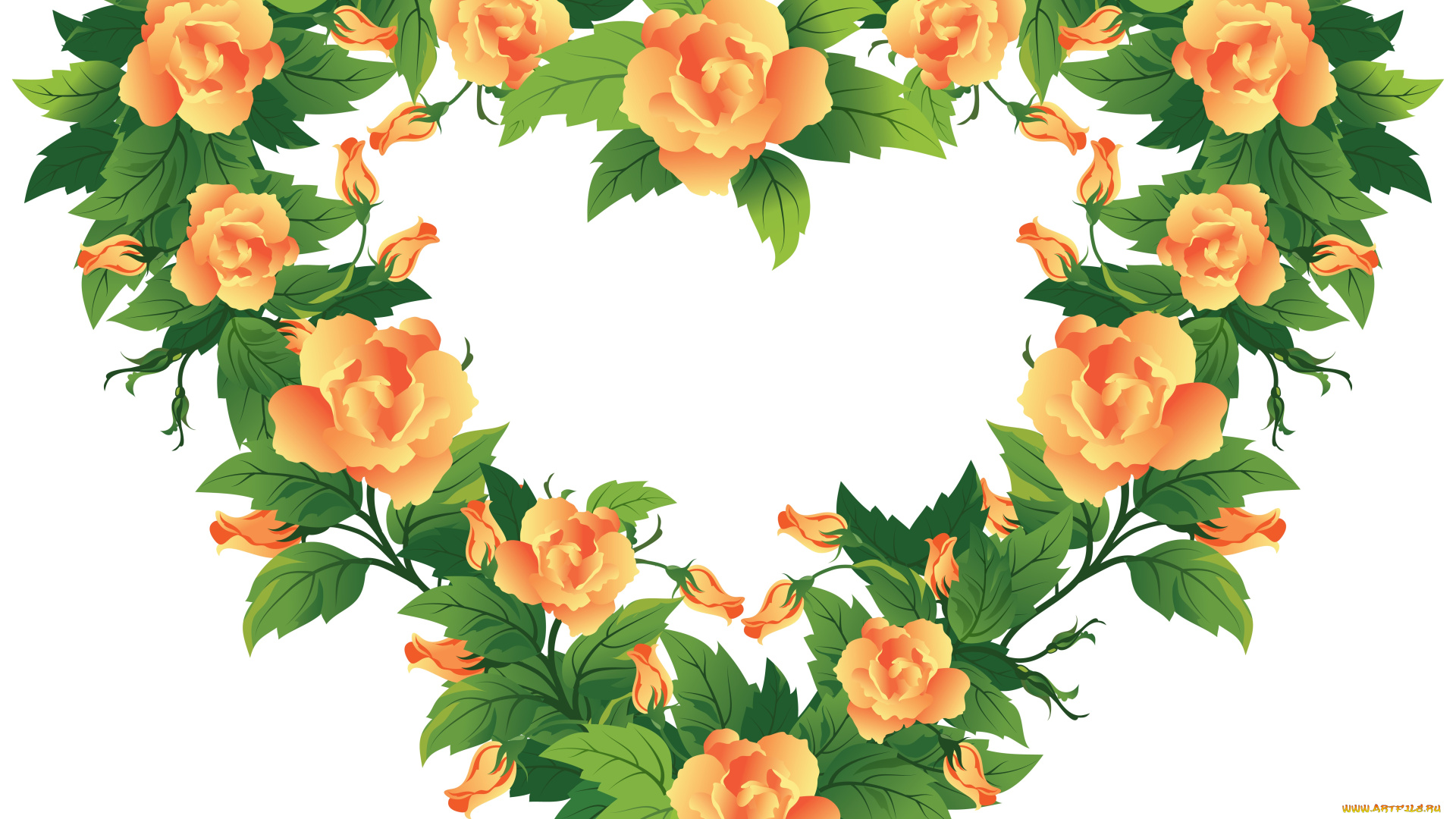 векторная, графика, цветы, , flowers, венок, цветы