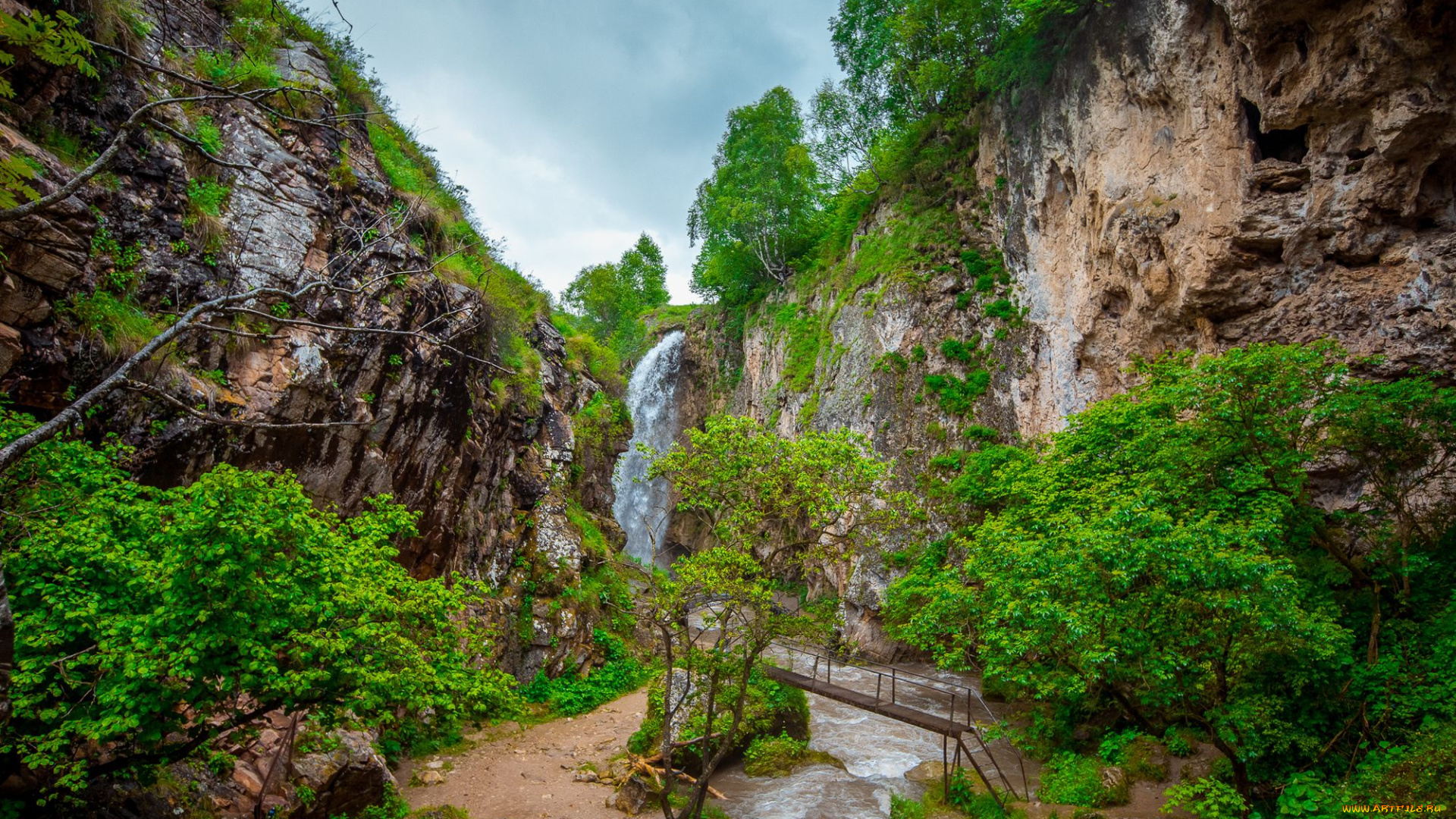 водопад, природа, водопады, кавказ, карачаево-Черкесия