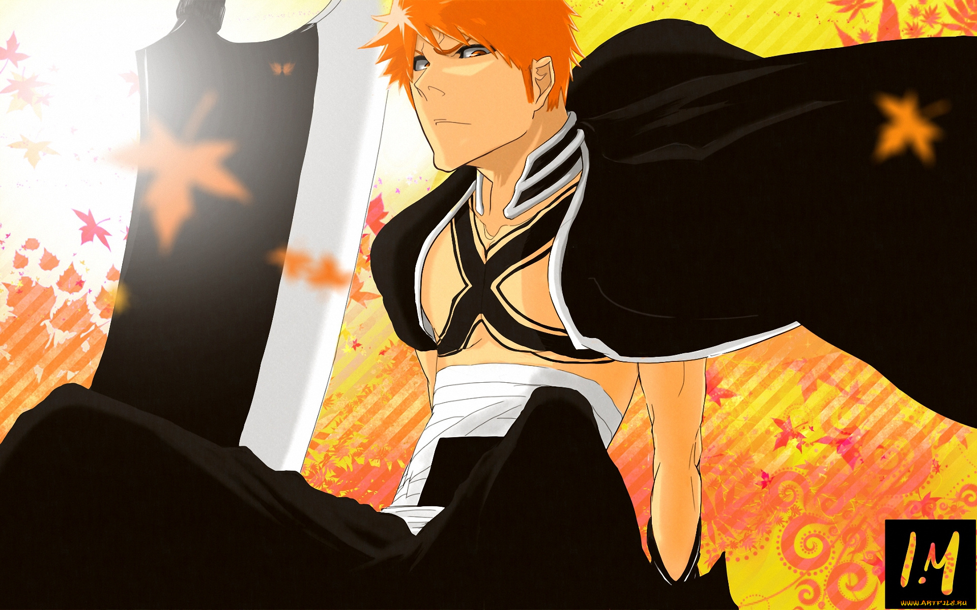 аниме, bleach, ичиго, меч, shinigami, ichigo, kurosaki, шинигами