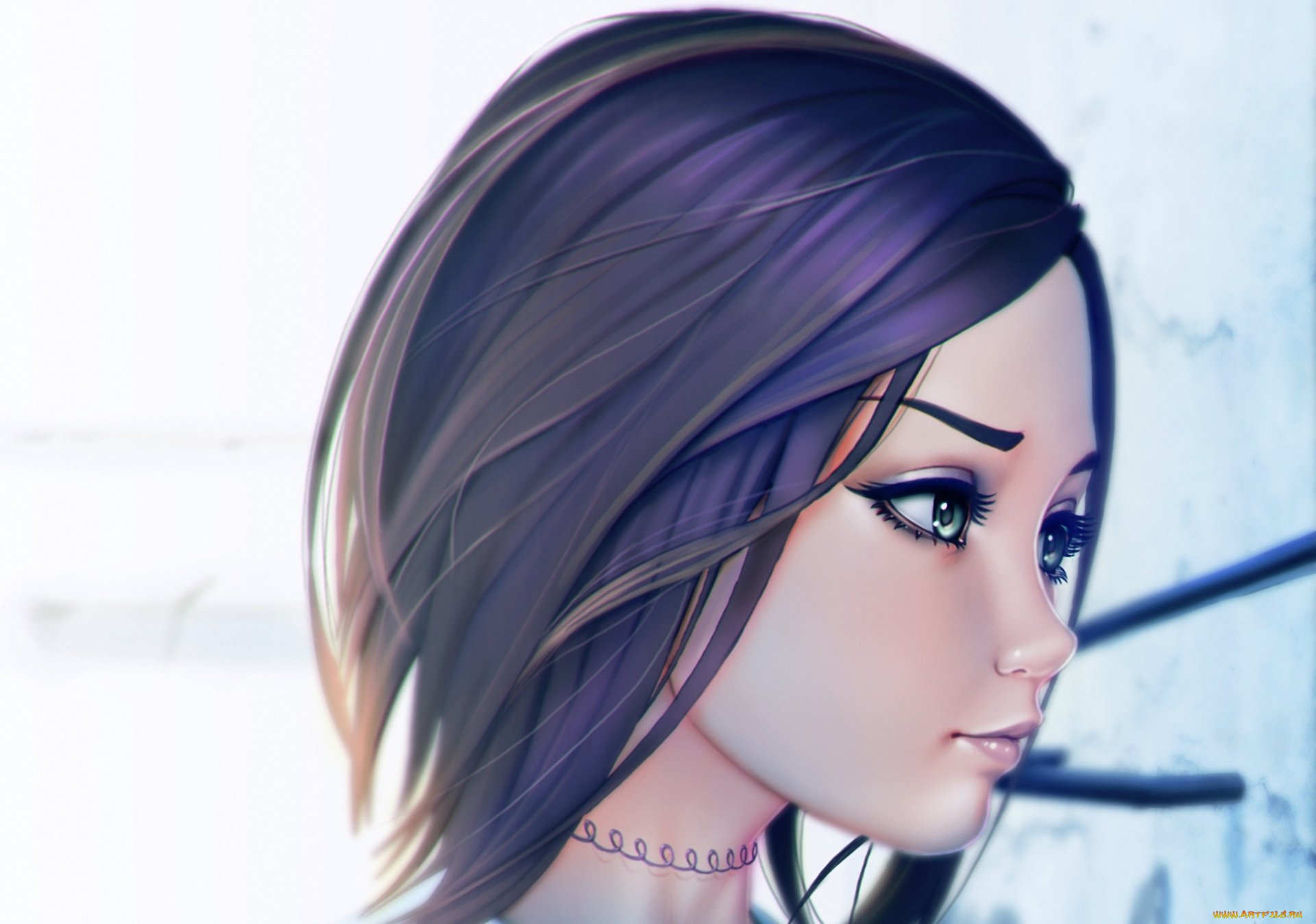 рисованное, люди, волосы, взгляд, глаза, красота, арт, лицо, девушка