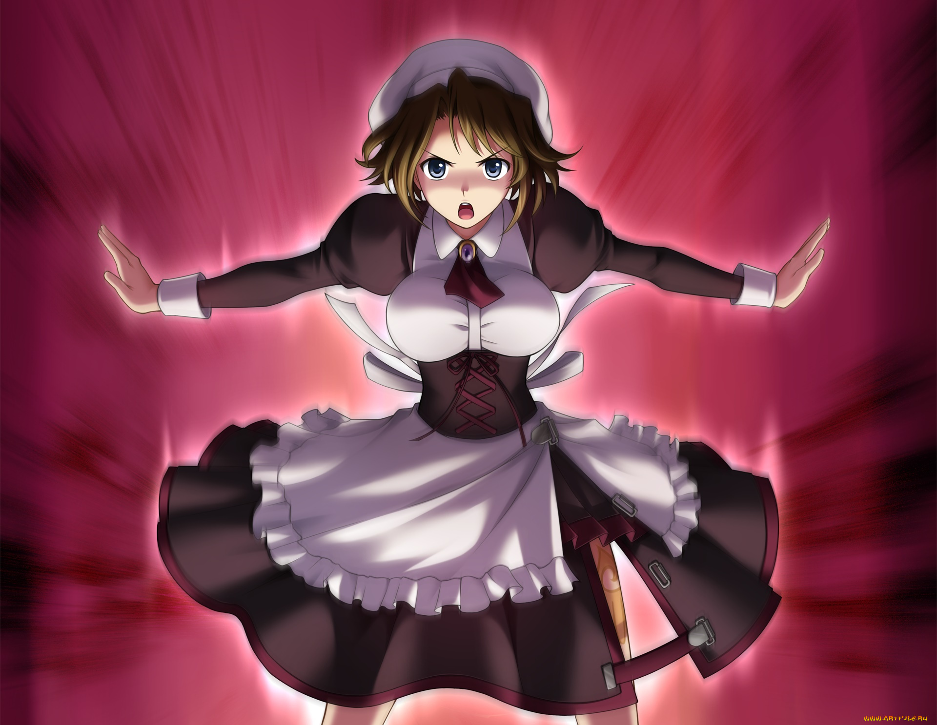 аниме, umineko, no, naku, koro, ni, девушка, фон, взгляд