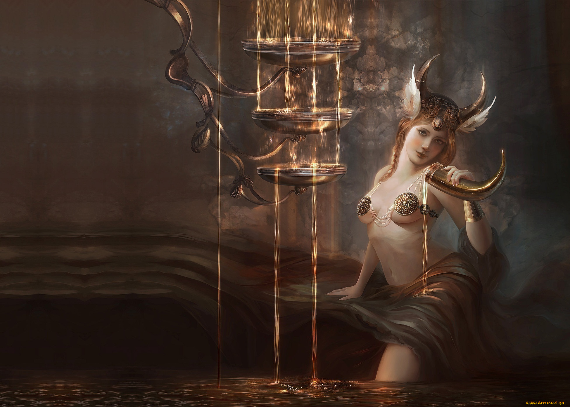 фэнтези, девушки, madeline, boni, арт, девушка, fantasy, грот, водолей