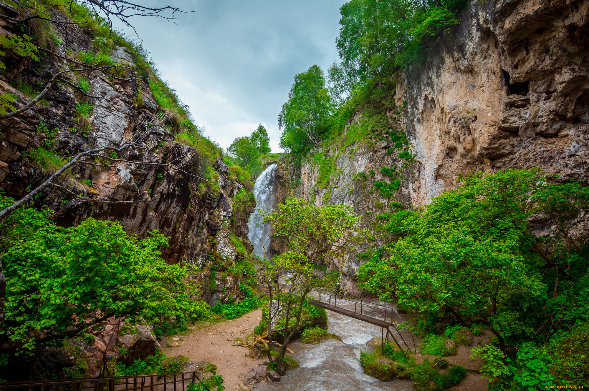 водопад, природа, водопады, кавказ, карачаево-Черкесия