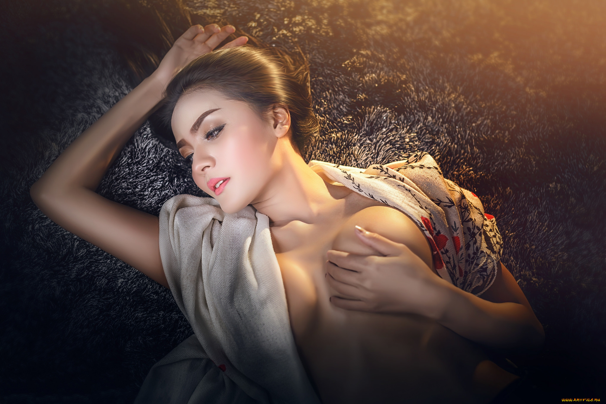 девушки, -unsort, , азиатки, лицо, взгляд