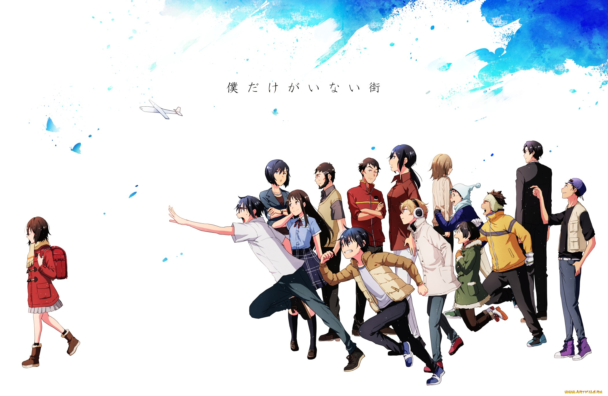 аниме, boku, dake, ga, inai, machi, девочки, парни