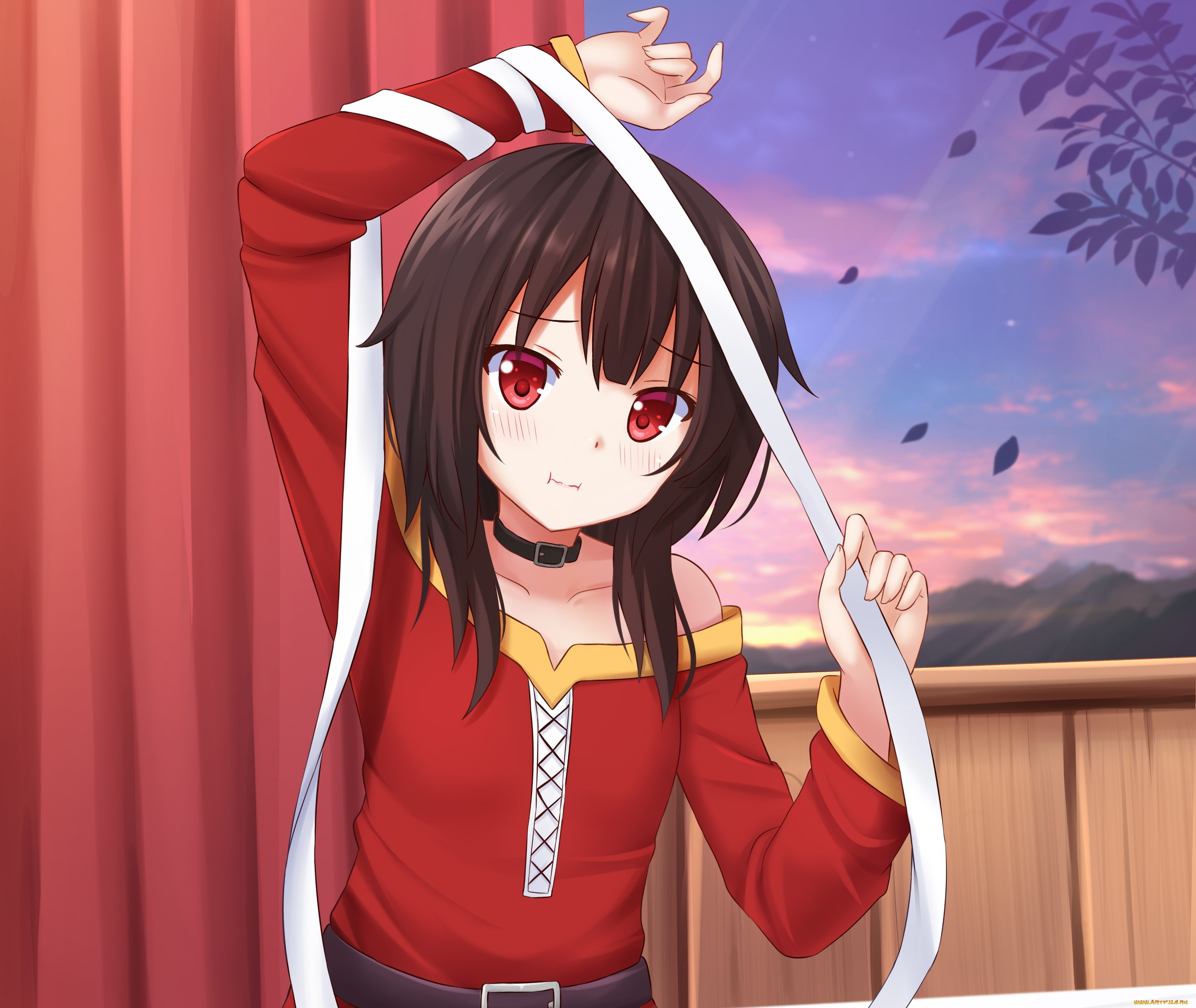 аниме, unknown, , другое, фон, взгляд, девушка