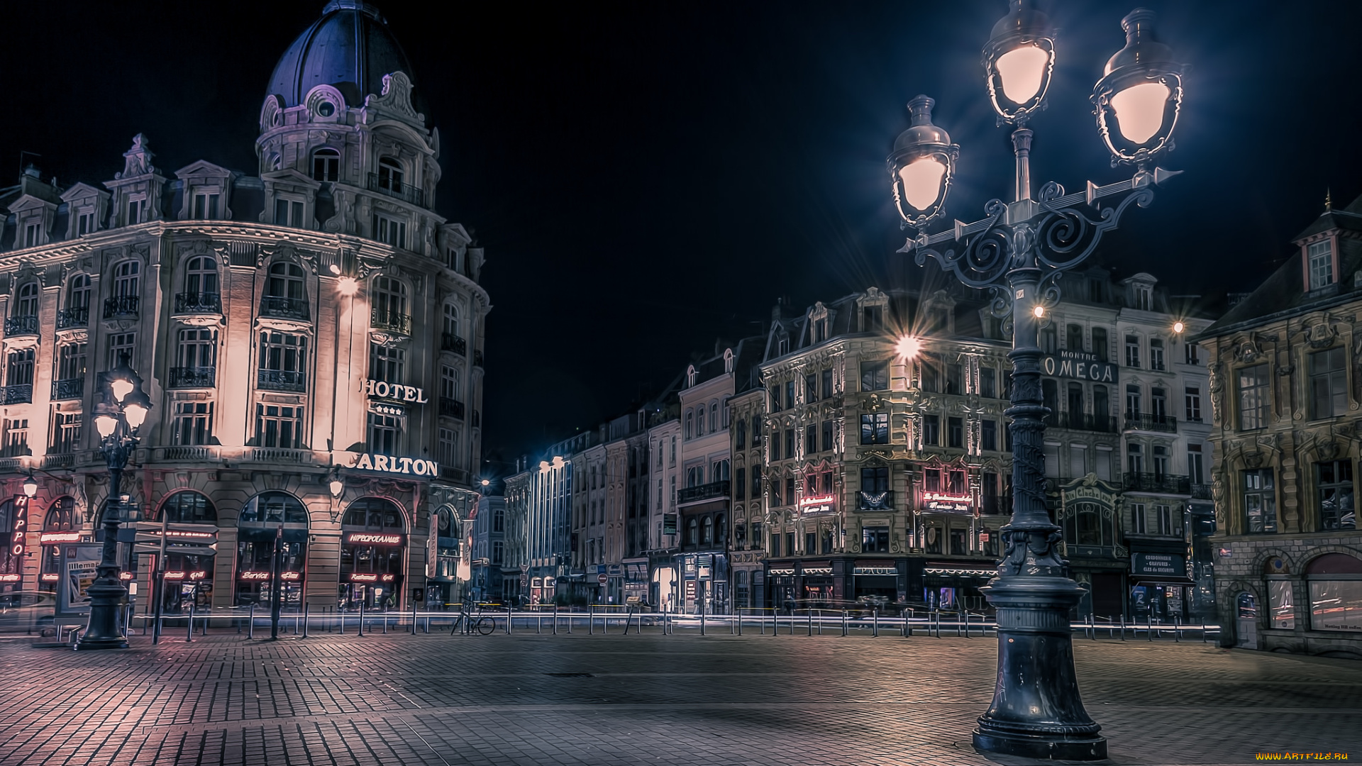 place, du, th&, 233, atre, города, -, огни, ночного, города, ночь, огни, площадь